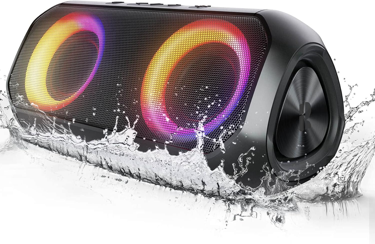 Bluetooth Speakers, [Blod Bass & Dynamic Lights] Portable Wireless Speaker with...
