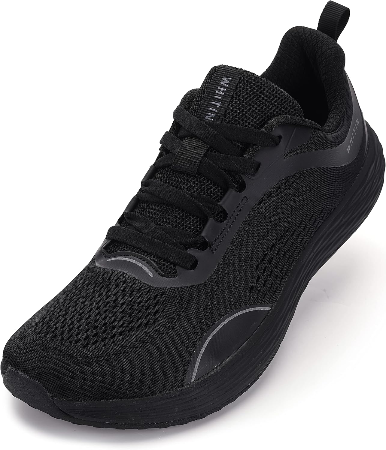 WHITIN Men's Zero Drop Running Shoes + Wide Toe Box 10 Wide Black