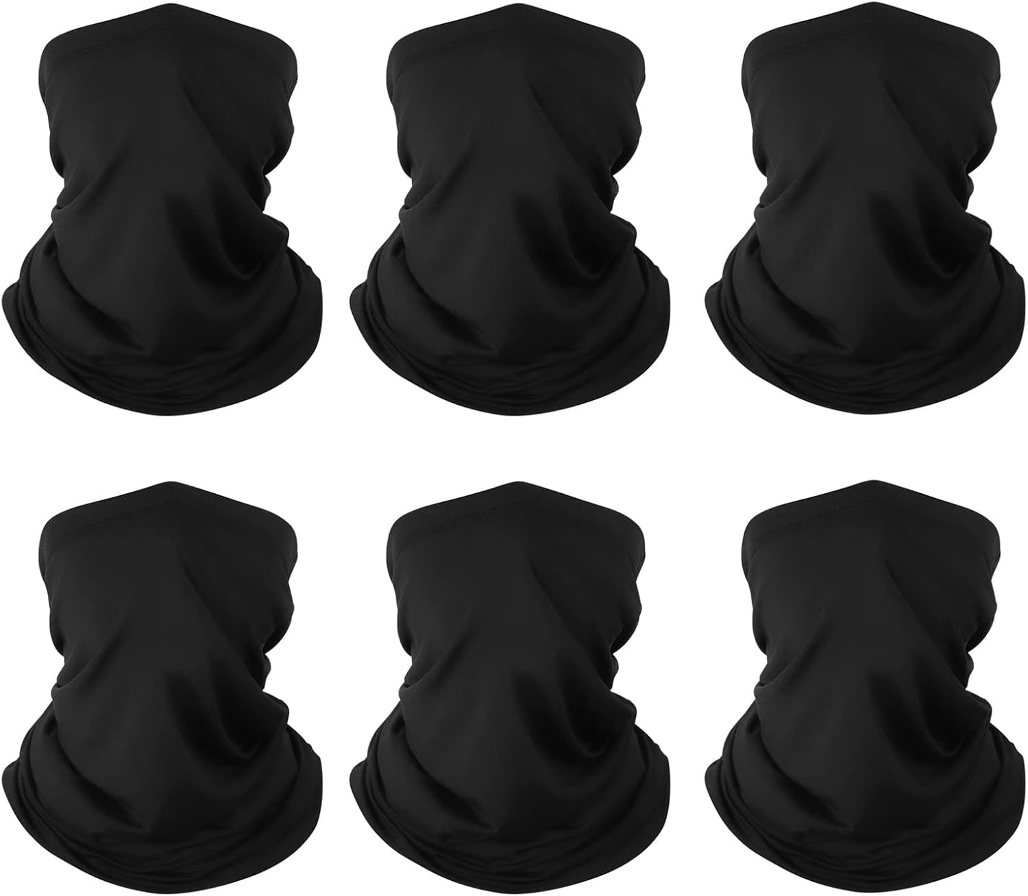 6 Pack Neck Gaiter Bandana Face Mask: Cooling Gator Mask Face Cover Neck Scarf B...
