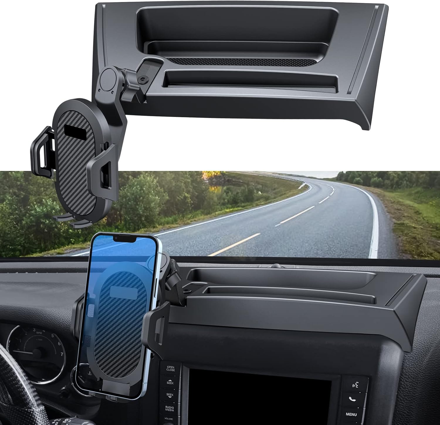 Upgraded Phone Mount for Jeep Wrangler JK JKU 2018 2017 2016 2015 2014 2013 2012...