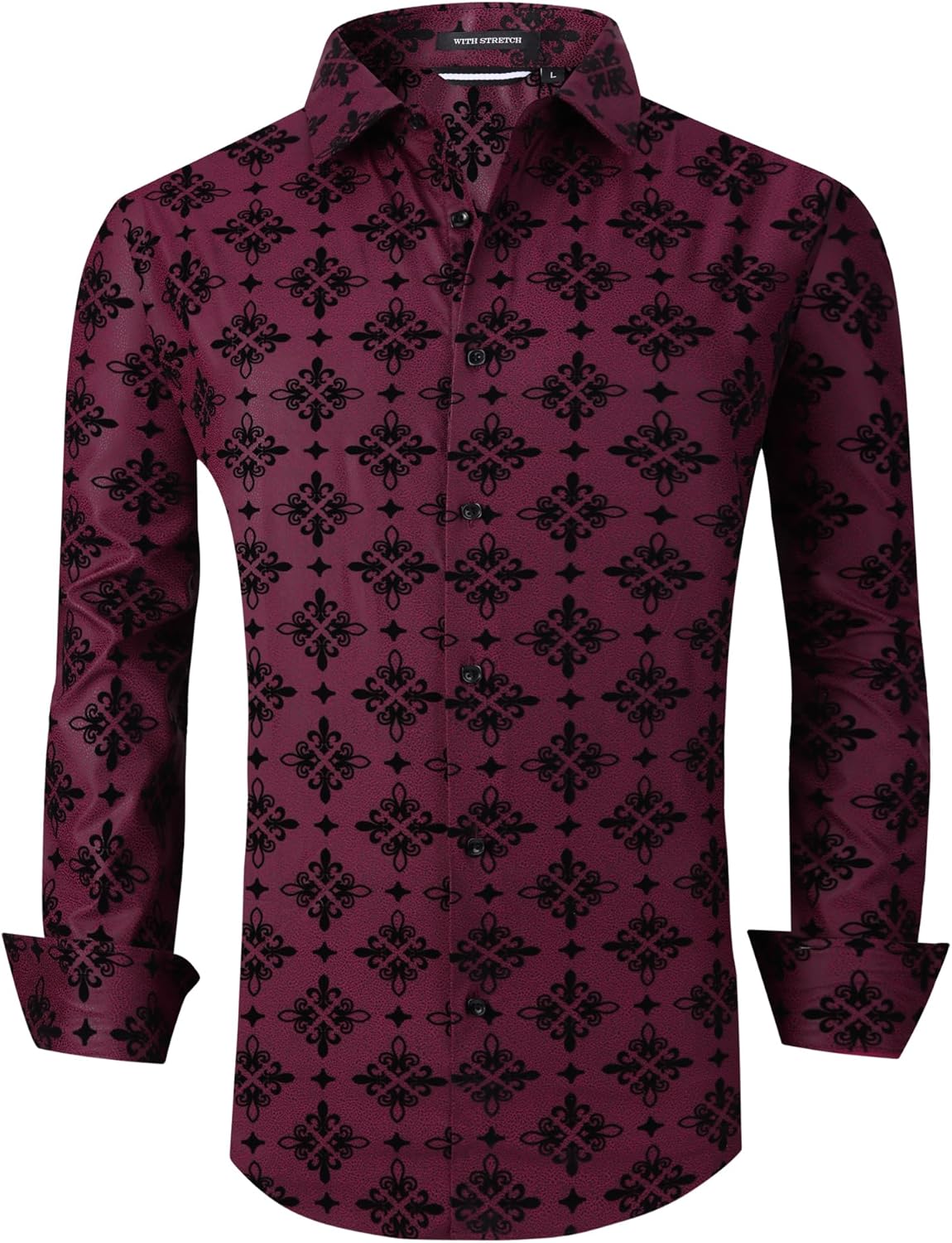 Alex Vando Mens Digital Printing Dress Shirts Iron...