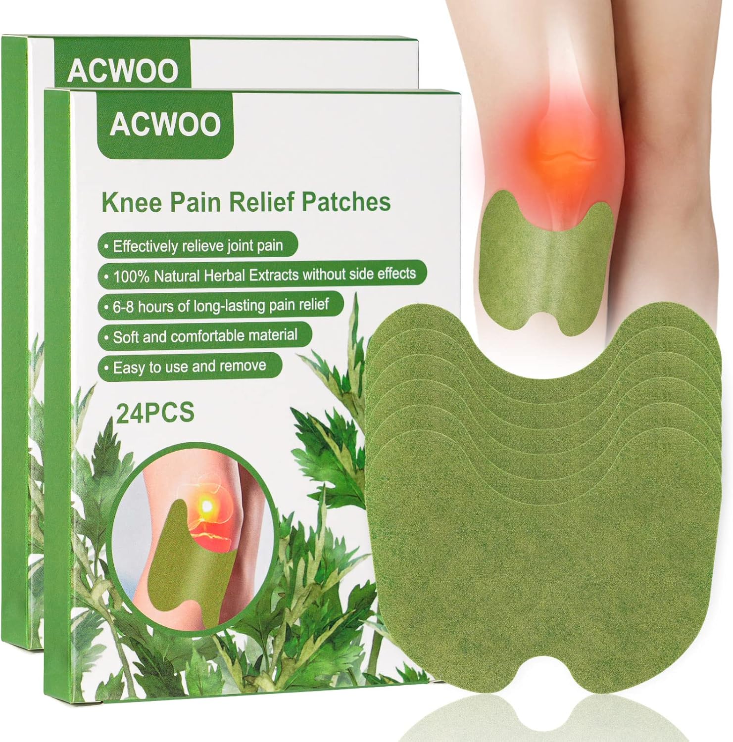 ACWOO Knee Pain Relief Patch, 48PCS Knee Patches Pain Relief Plaster With Natura...