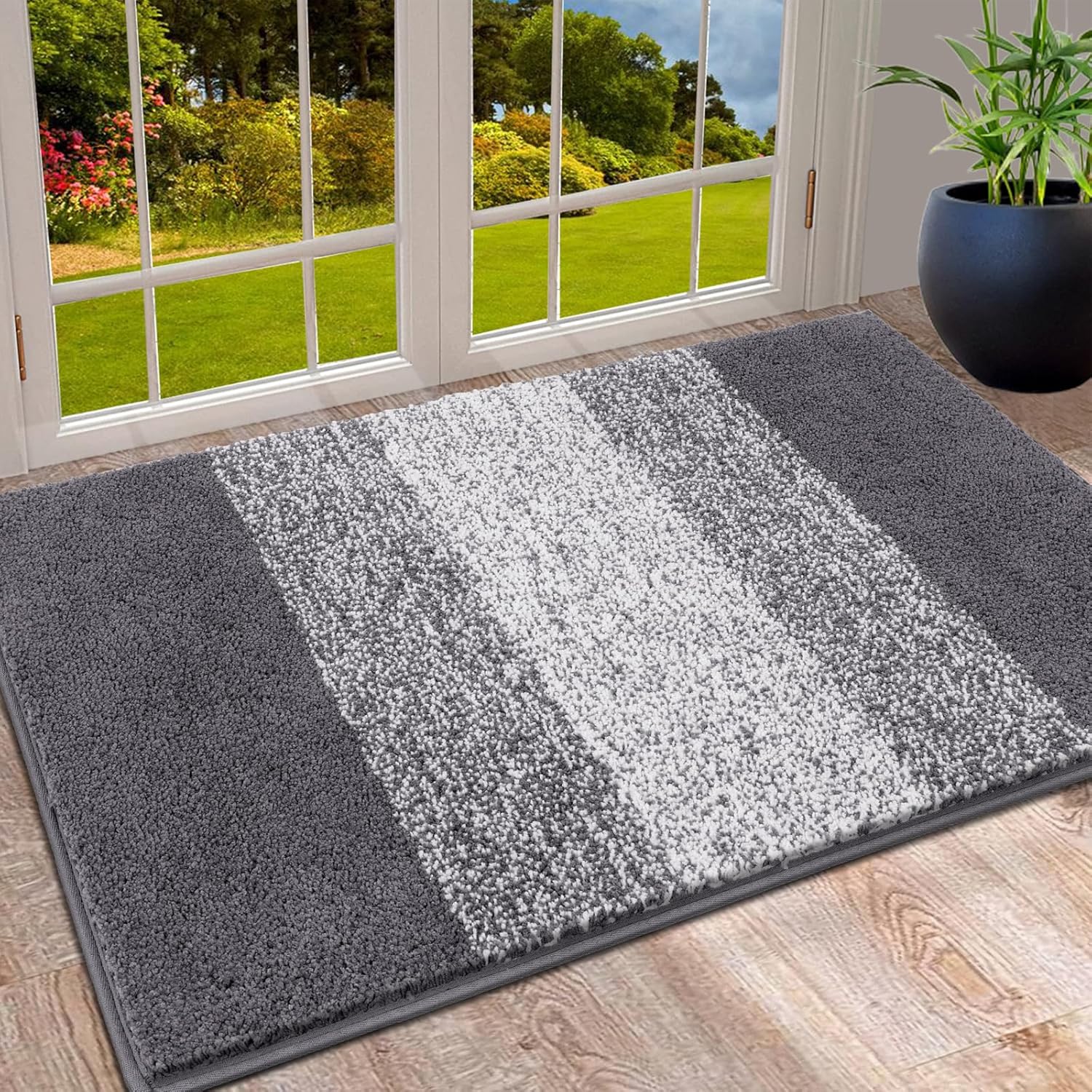 Vaukki Indoor Doormat Entryway Door Rug, Non Slip Absorbent Mud Trapper Mat Insi...