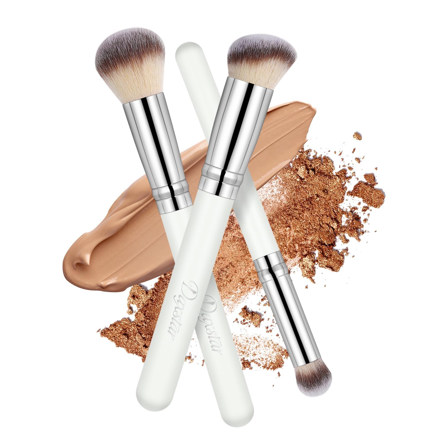 Makeup Brushes Set 3PCS, Foundation Brushes for Liquid Make up, Professional Kab...