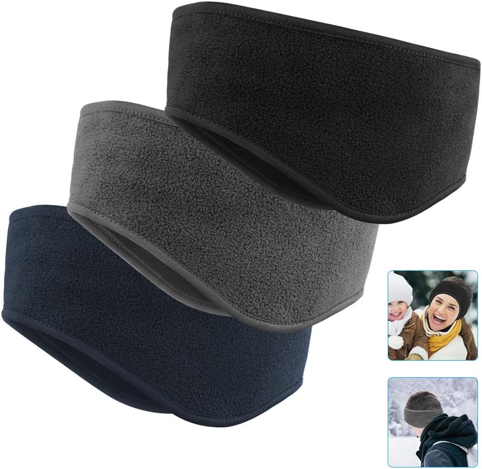 Ear Warmers Headband, Fleece Earmuffs Running Headband Winter Ear Covers Moistur...