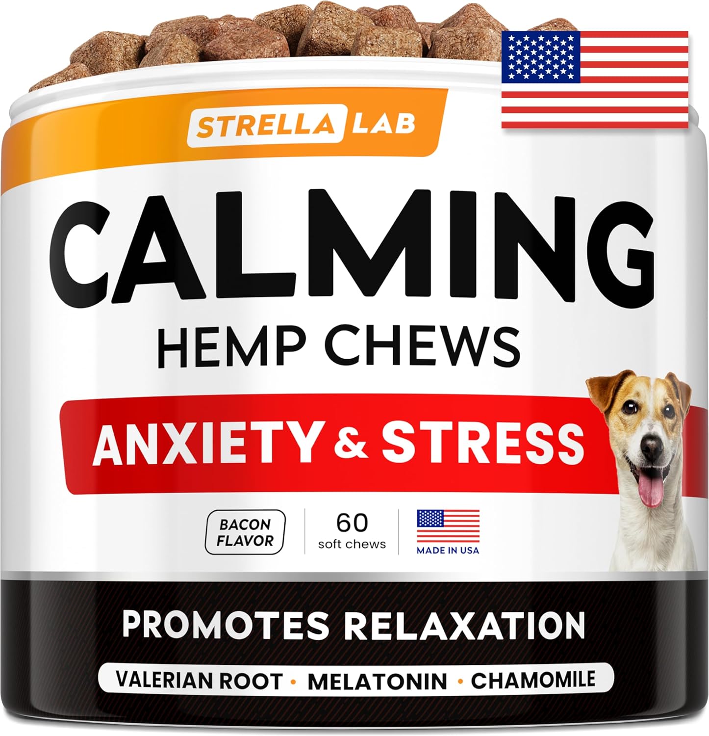 Hemp Calming Chews for Dogs - Dog Calming Treats - Anxiety Relief Treats - Dog C...