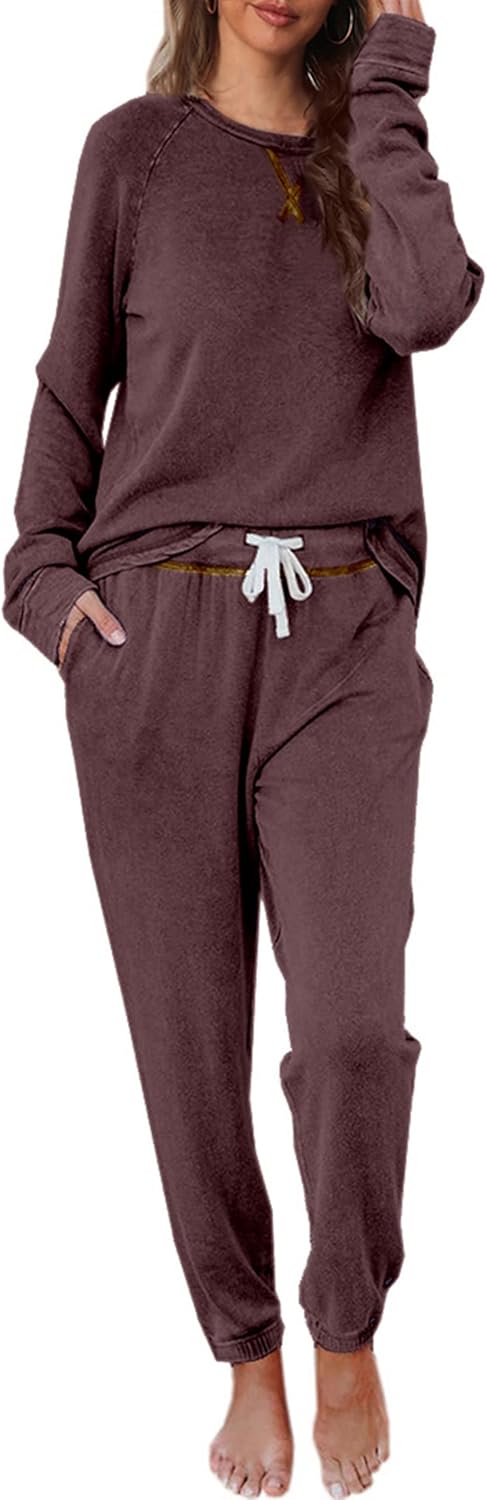 Cysincos Womens Sweatsuits 2 Piece Outfit Sweatpants Loungewear Jogger Pajama Se...