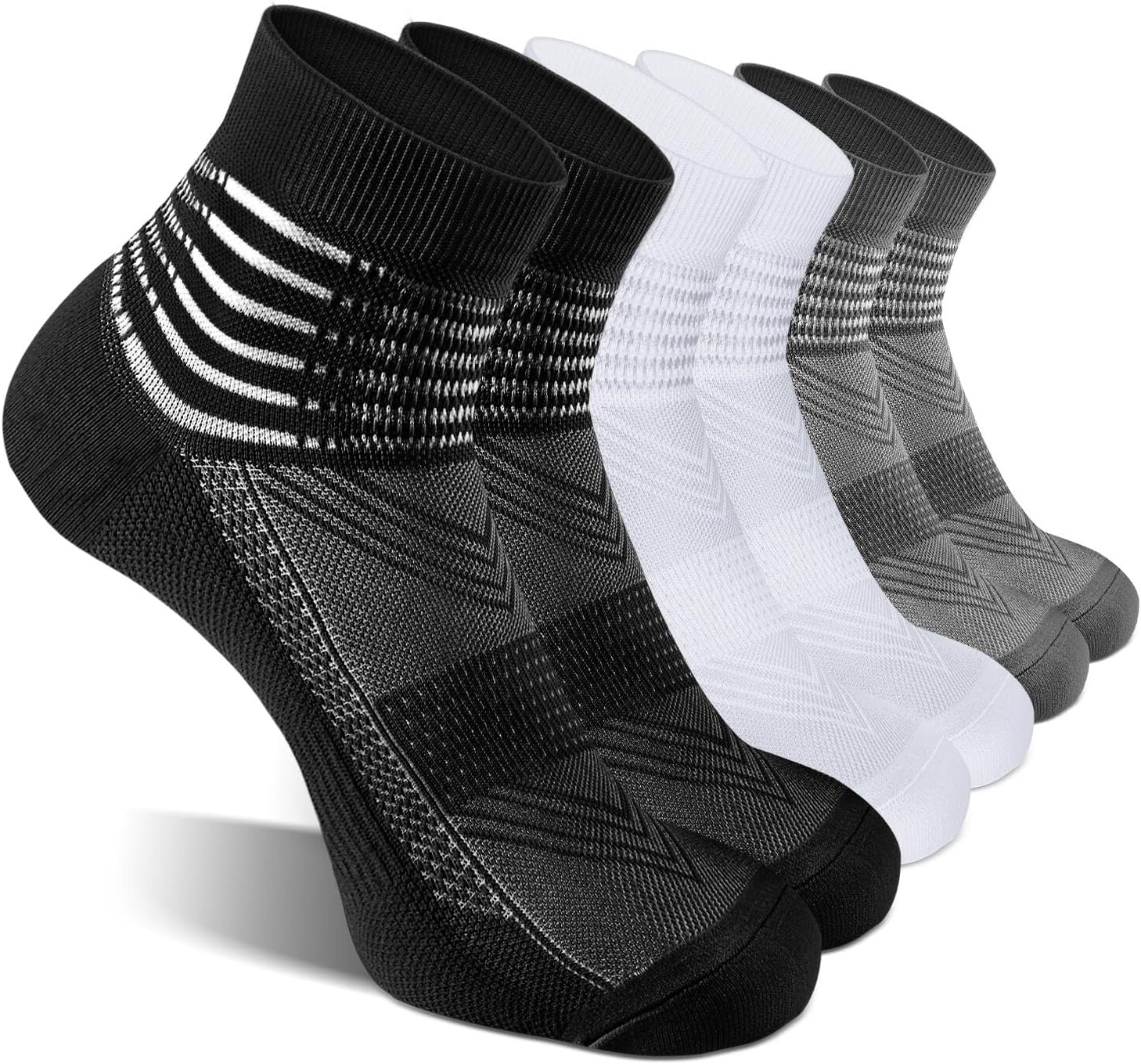 Compression Ankle Support Socks Coolmax Wicking Cushioned Athletic Plantar Fasci...