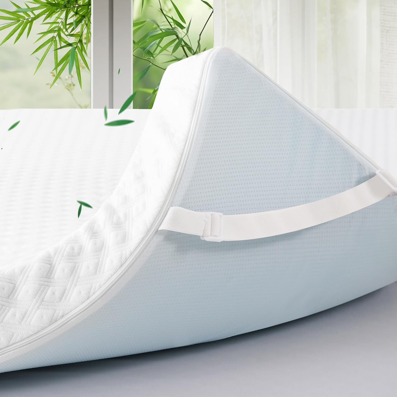 Breathable 4D Air Fabric 3 Inch Gel Memory Foam Mattress Topper Queen Size, Cool...
