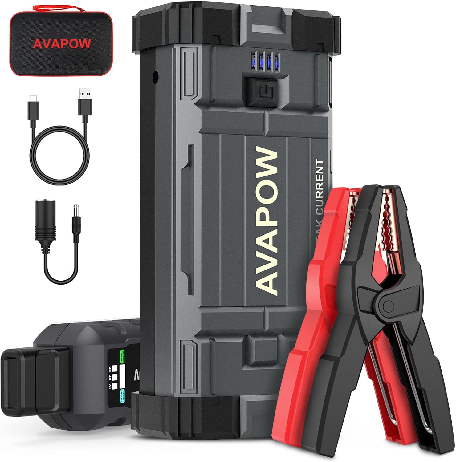 AVAPOW Car Battery Jump Starter 3000A Peak, Jumpstart with Force Start Function,...
