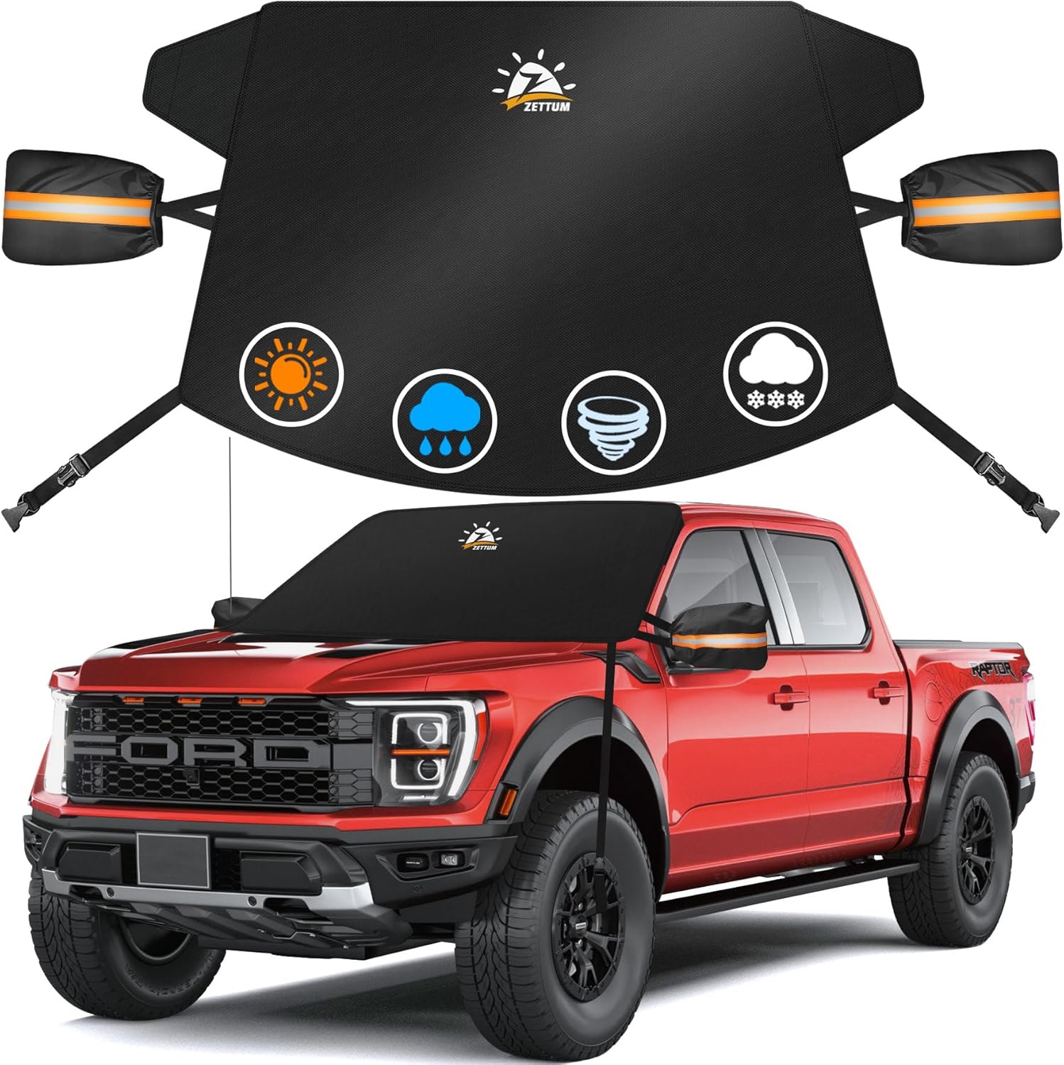 Car Windshield Cover for Ice and Snow - 600D Windshield Snow Cover with Side Mir...