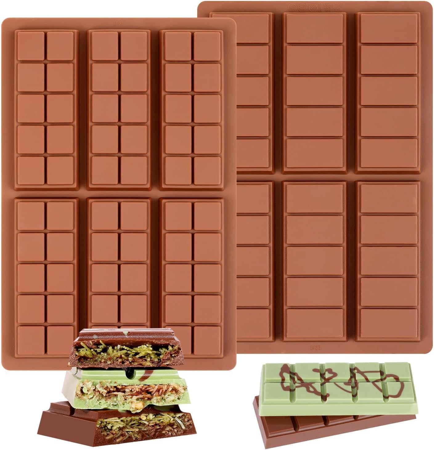 Chocolate Bar Mold - Non-Stick Chocolate Molds, Food Grade Silicone Deep Chocola...