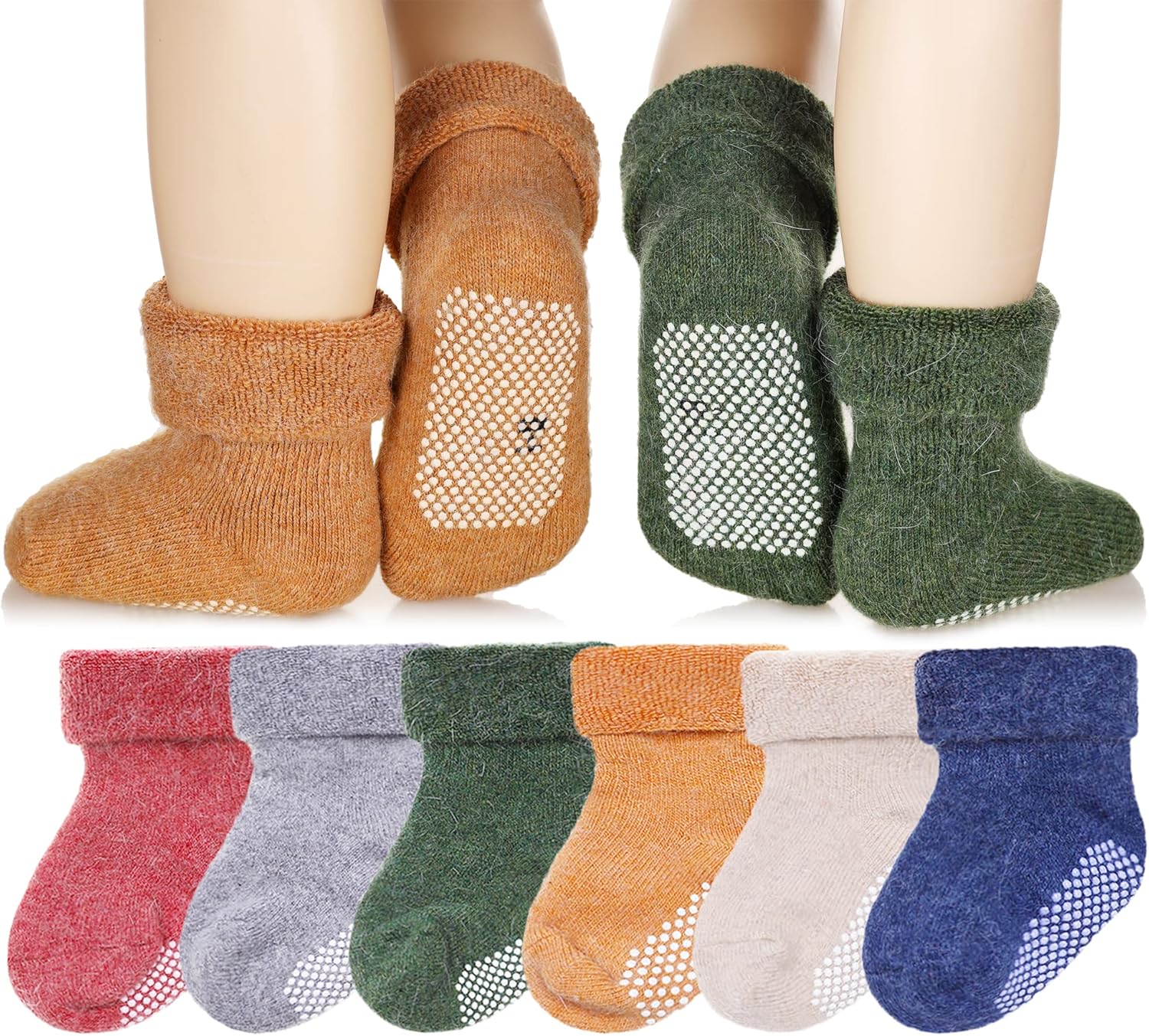 Eyean Baby Wool Grip Sock Soft Winter Warm Thick Non Slip Toddler Boy Girls Crew...