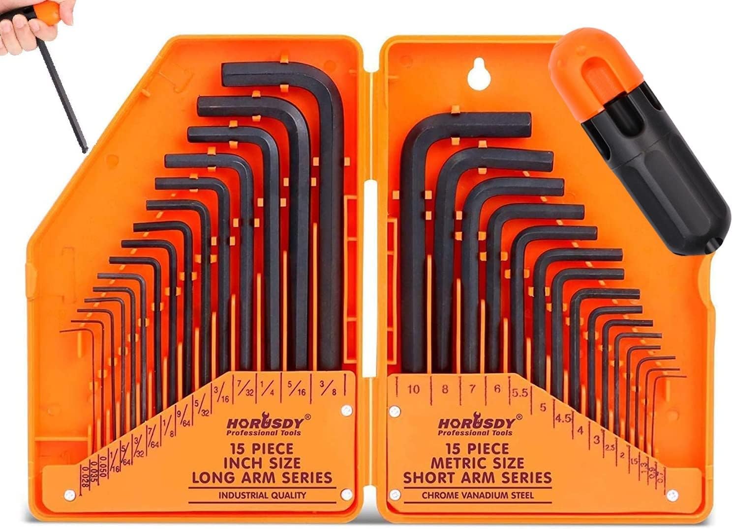 31-Piece Hex Key Set | Allen Wrench Set | Metric (0.7mm-10mm) & Imperial (0.028"...