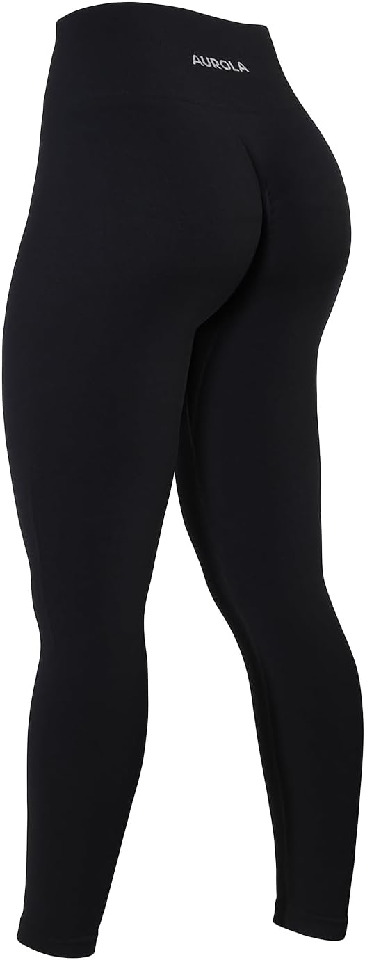 AUROLA Power Workout Leggings for Women Tummy Control Squat Proof Ribbed Thick S...