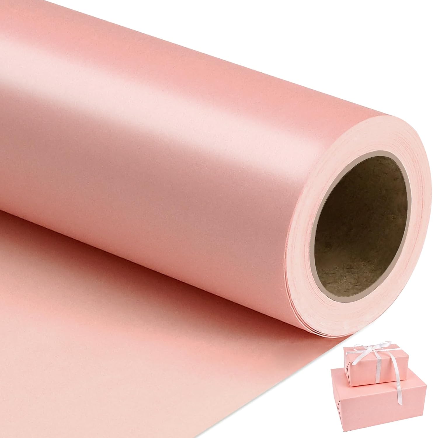NESCCI Pink Matte Wrapping Paper,Solid Color Pearly-Lustre Paper,Gift Wrapping P...