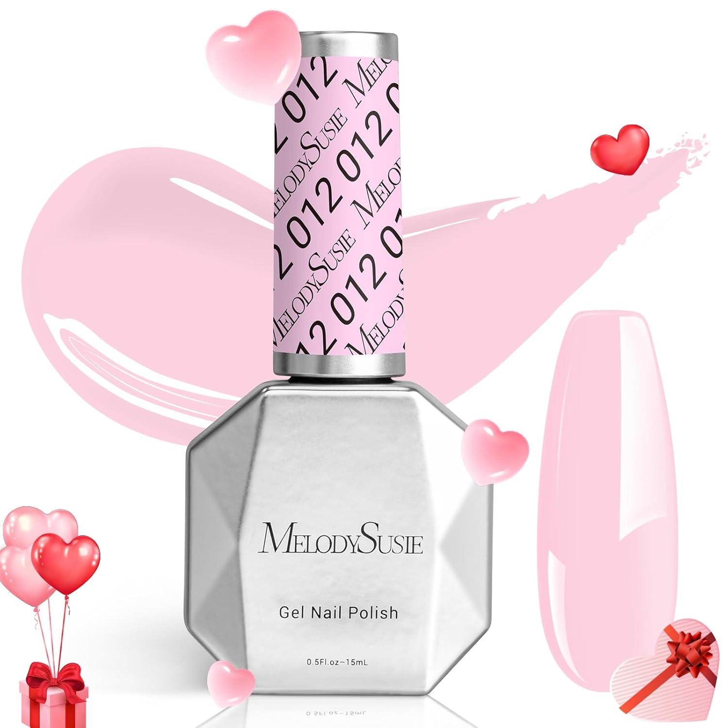 MelodySusie 15ML Gel Nail Polish,Milky Pink Macaron Color Nails Soak Off UV LED...