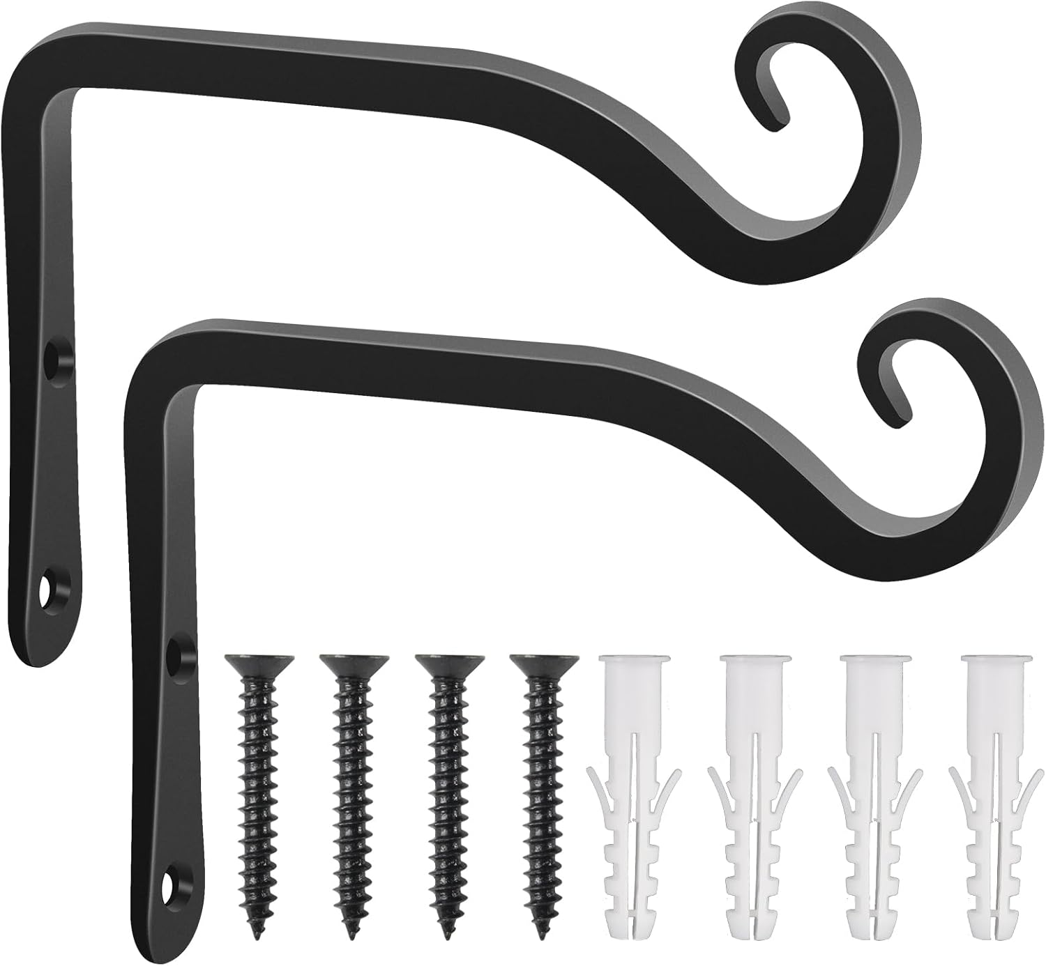 Gtongoko 2 Pack 6 Inch Plant Hangers Outdoor Metal Hanging Plant Bracket Bird Fe...