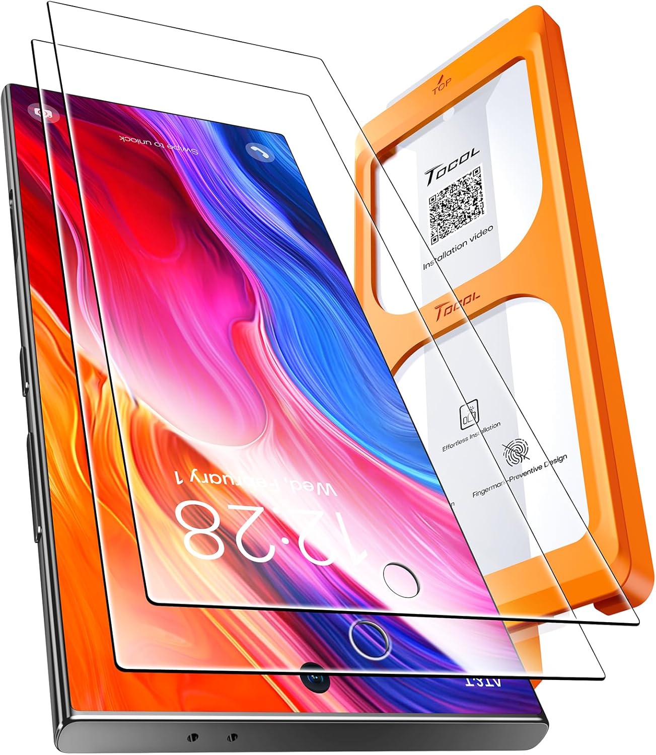 TOCOL for Samsung Galaxy S24 Ultra Screen Protector [9H Hardness] [Military Grad...