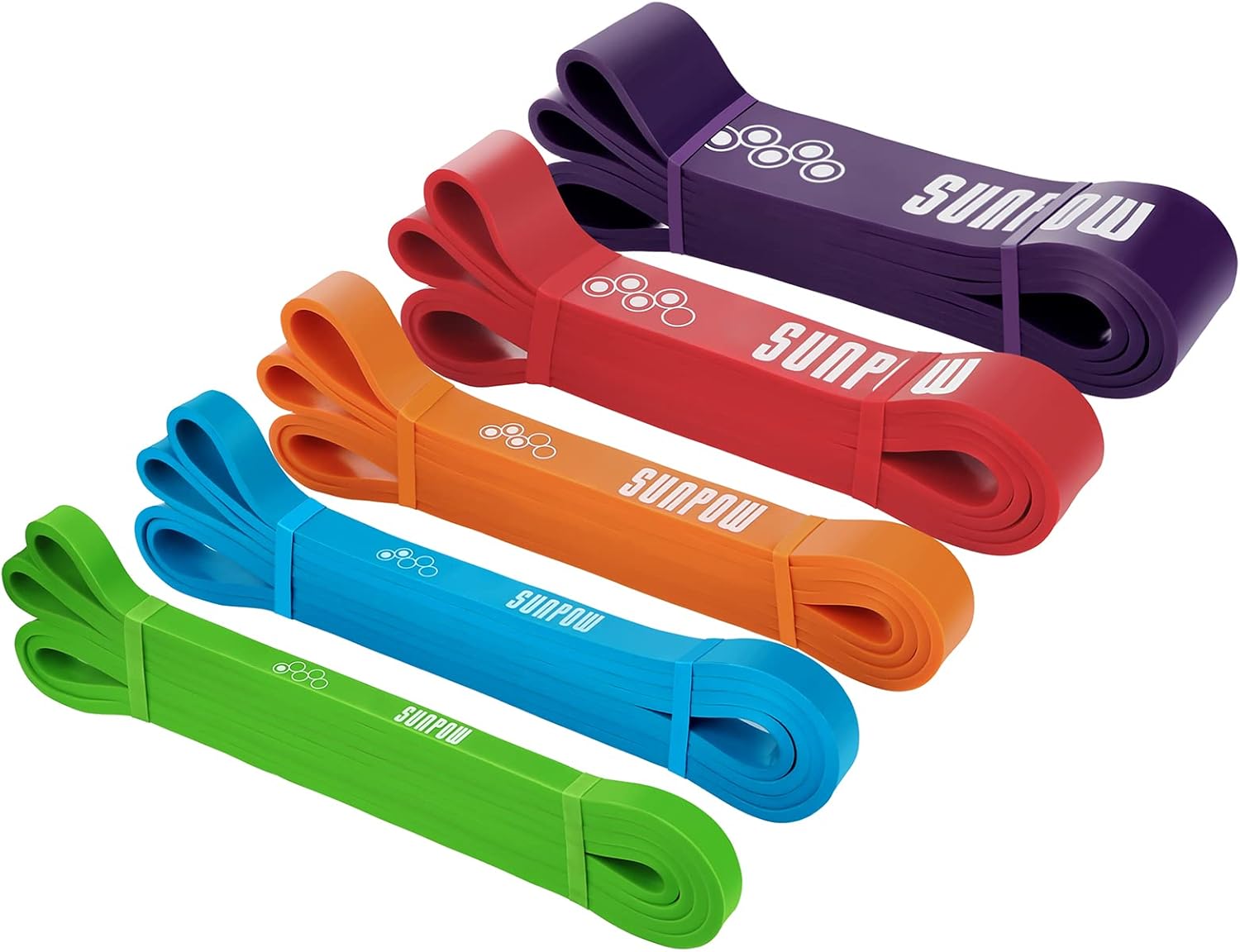 SUNPOW Pull Up Assistance Bands - Set of 5 Resistance Heavy Duty Workout Exercis...
