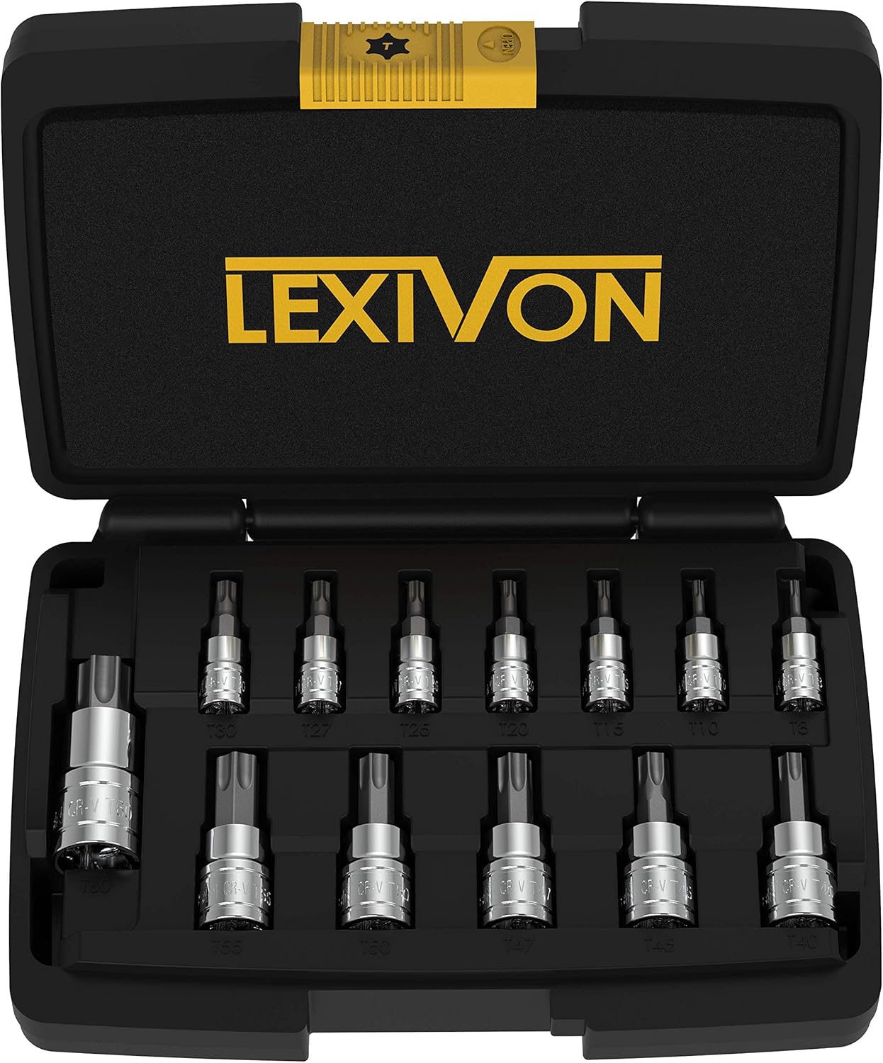 LEXIVON Torx Bit Socket Set, Premium S2 Alloy Steel | 13-Piece Star T8 - T60 Set...
