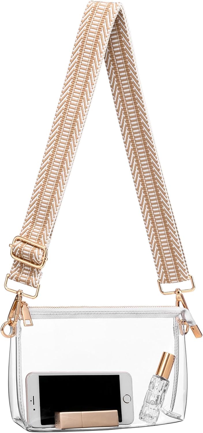 Clear Purse for Women Stadium Approved, Clear Crossbody Bag, Small Clear Stadium...