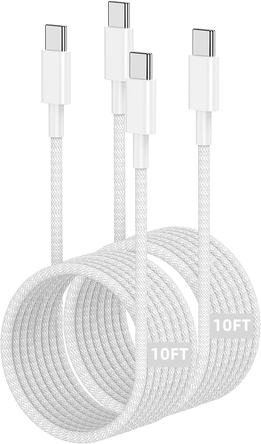 iPhone 16 15 USB C Charger Cable 10ft, Long Type C to C Fast Charging Cord for A...