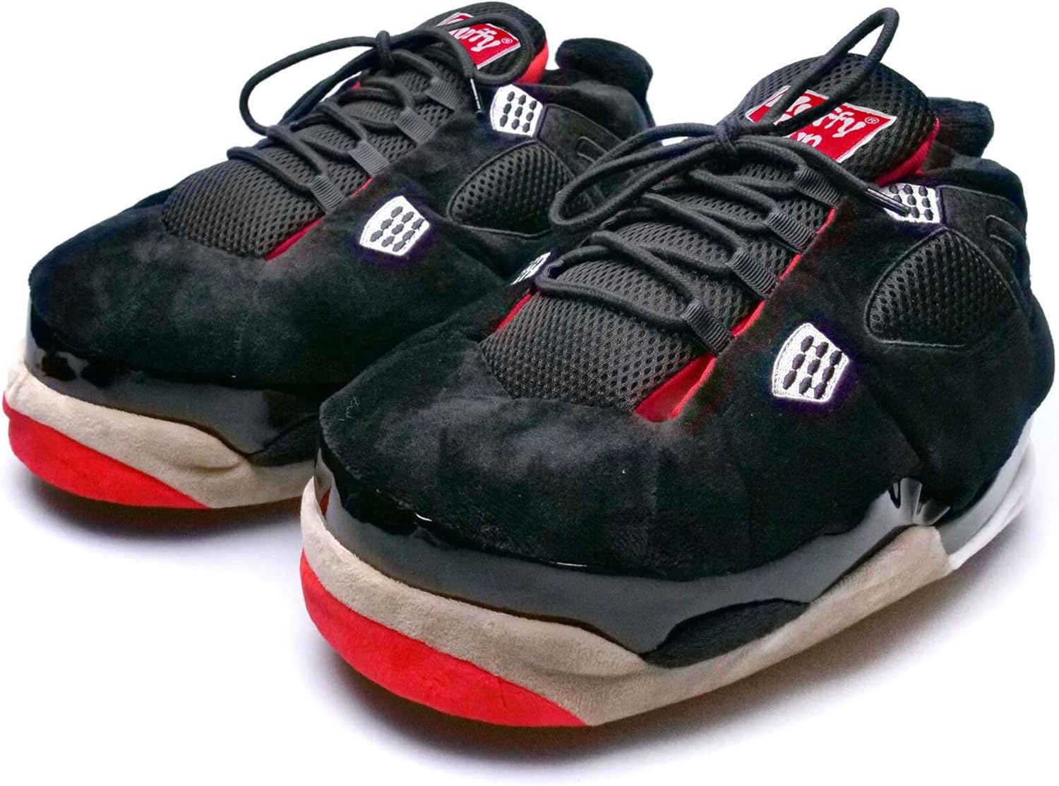 Plush Sneaker Slippers Men/Women M/L/XL(6.5-13) 11-13 Wide Aj4/Black