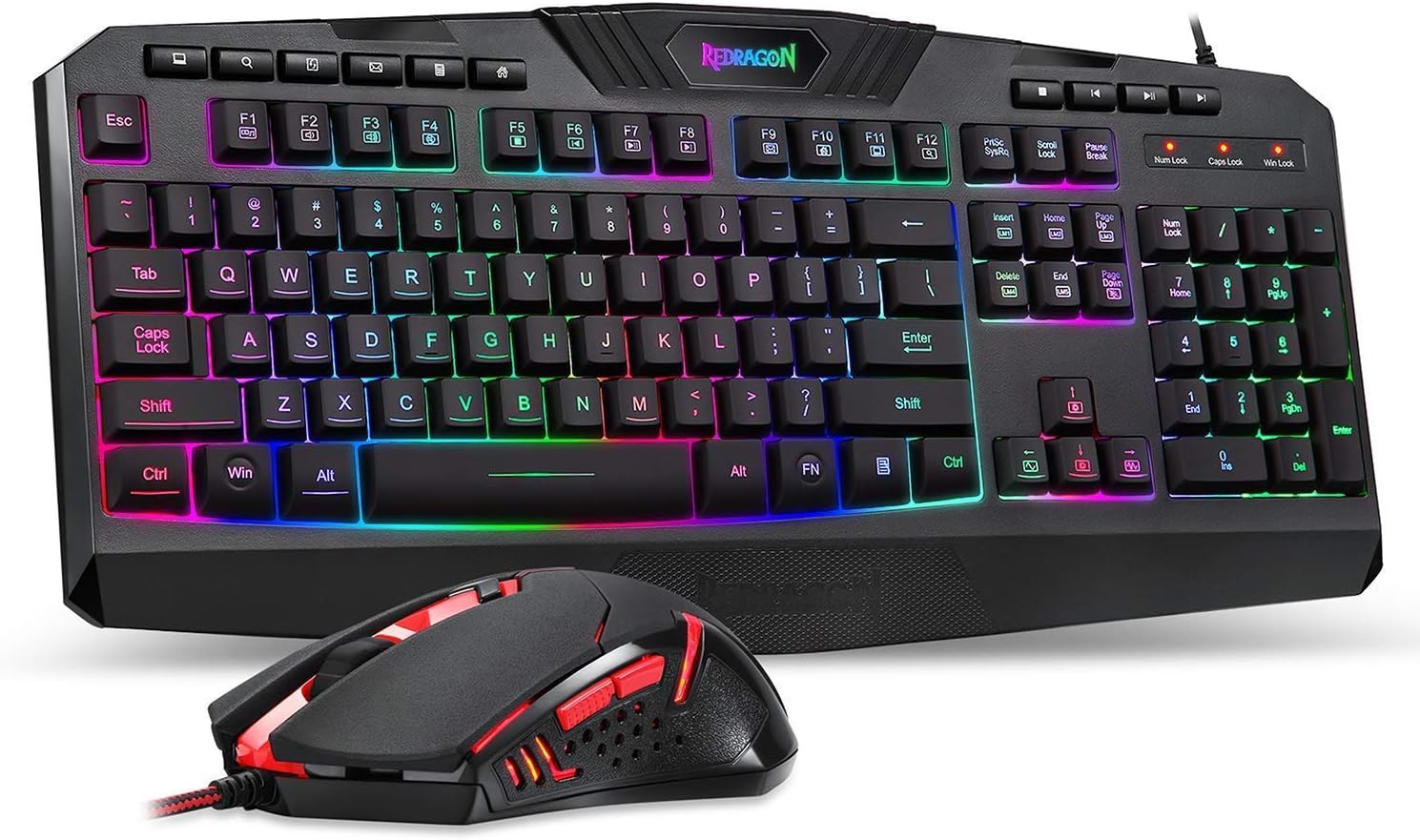 Redragon S101 Gaming Keyboard, M601 Mouse, RGB Backlit Gaming Keyboard, Programm...