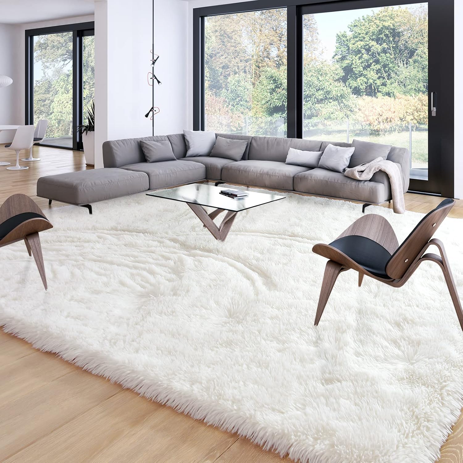 Merelax Soft Modern Indoor Large Shaggy Rug for Livingroom Bedroom Dorm Kids Roo...