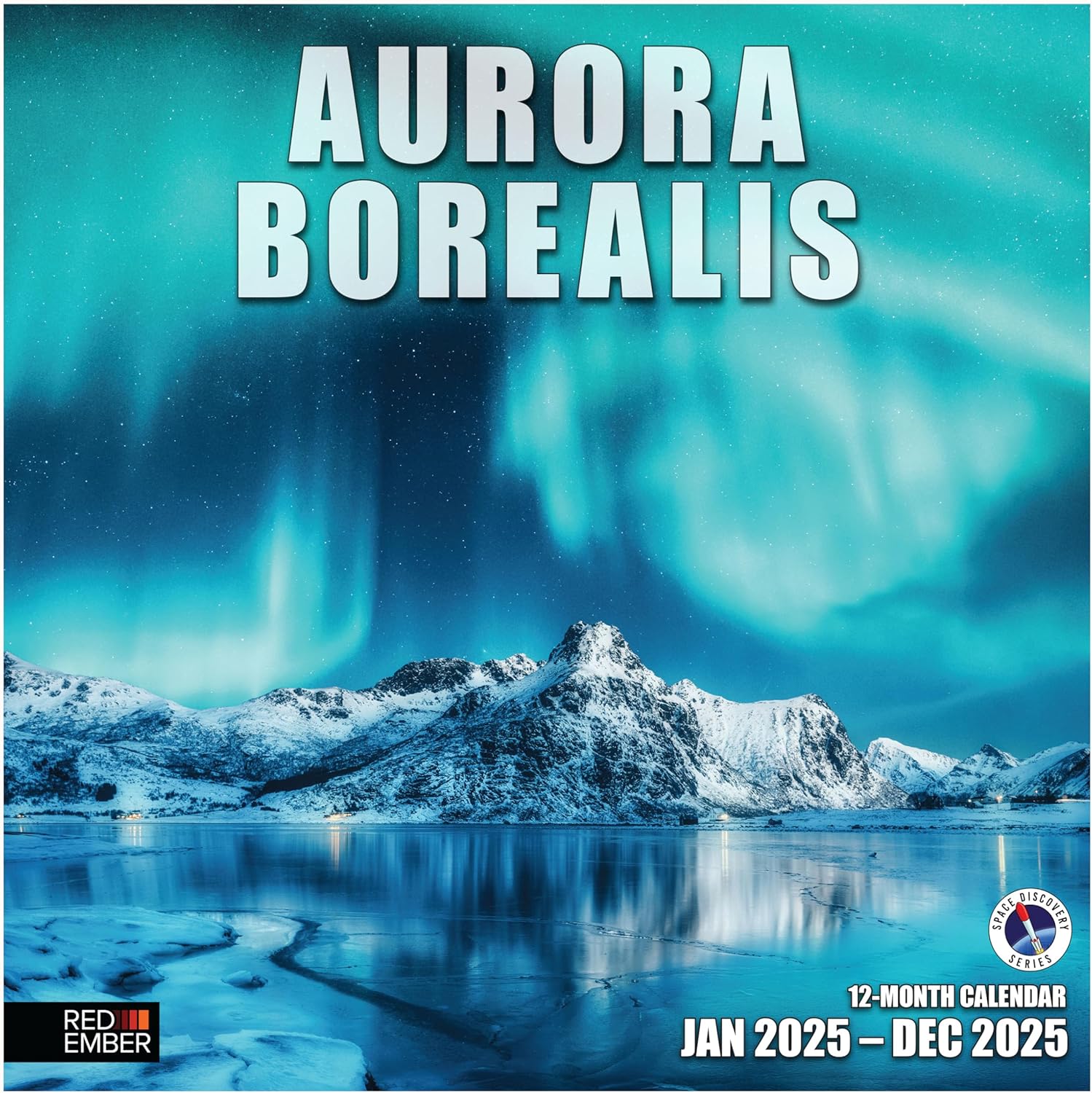 RED EMBER Aurora Borealis 2025 Wall Calendar 12 Month | 12" x 24" Open | Thick &...