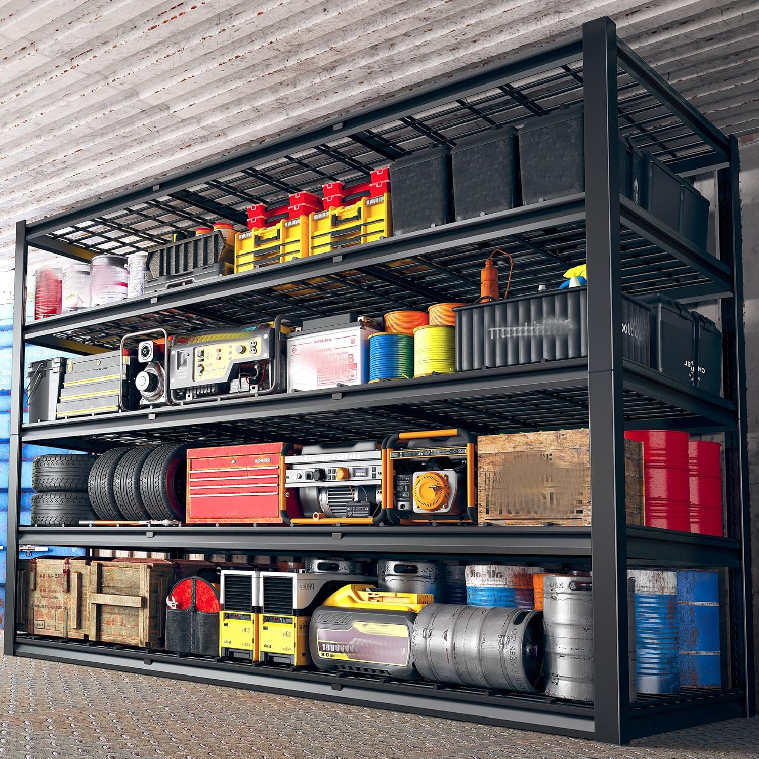 REIBII 60" W Garage Shelving Heavy Duty 3000LBS Storage Shelves Adjustable Metal...