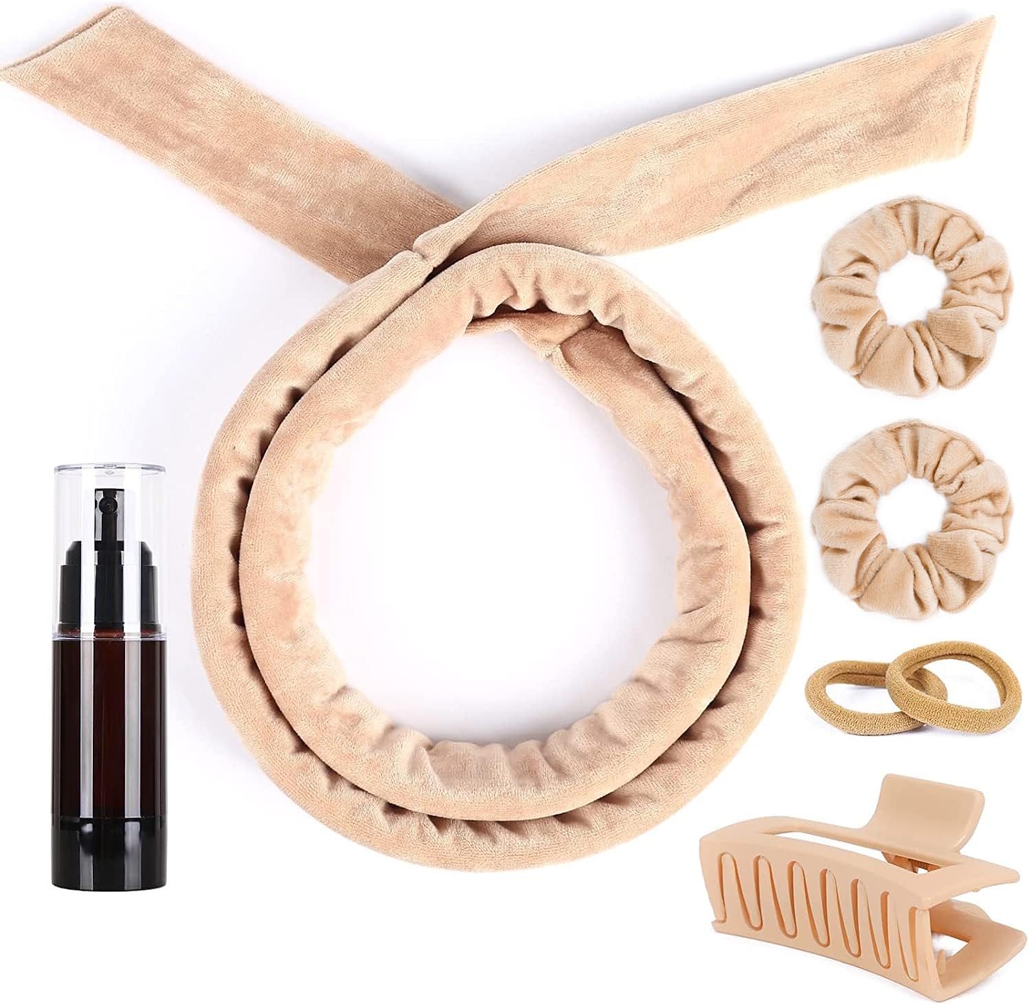 Heatless Curlers Headband, 7 PCS Heatless Curls Set, Soft Velour Heatless Hair C...