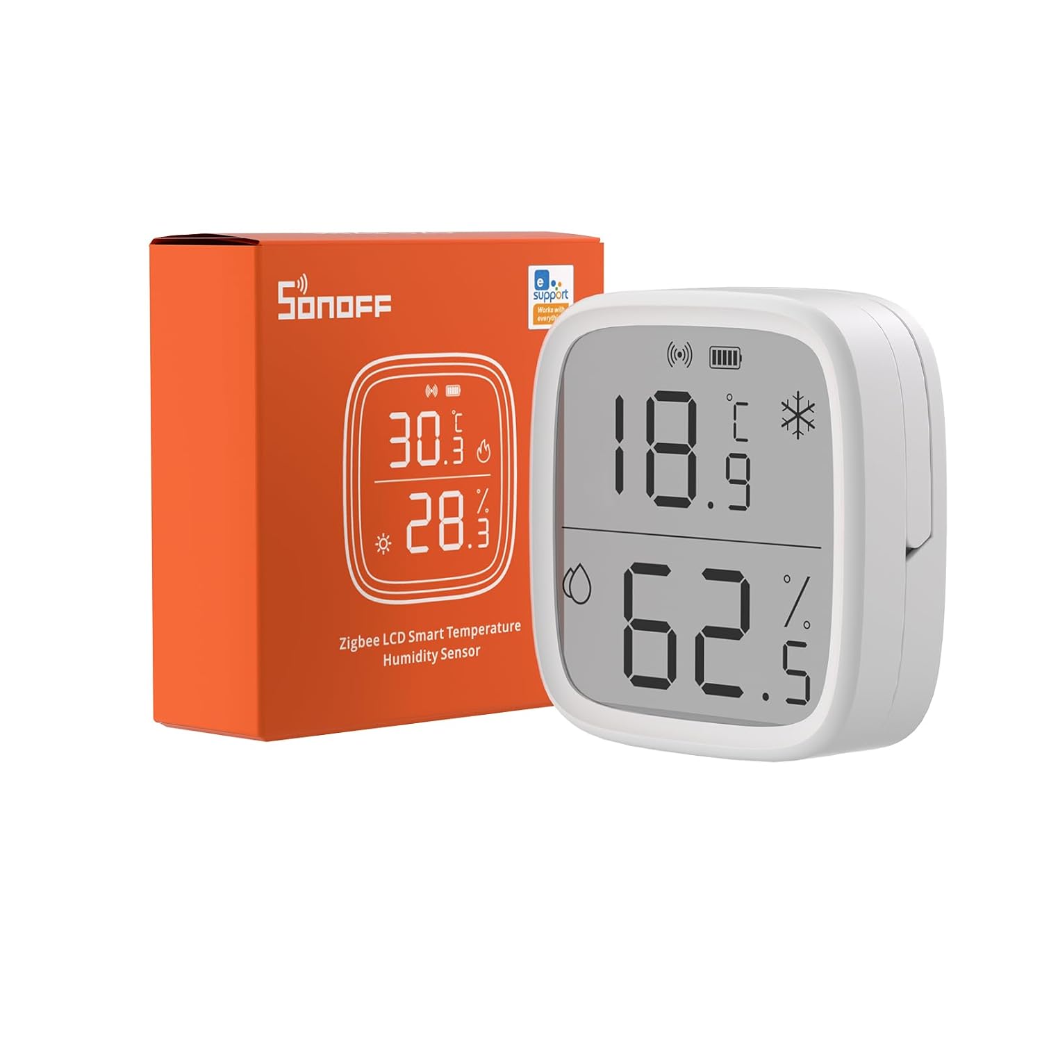 SONOFF SNZB-02D Zigbee LCD Smart Temperature Humidity Sensor,Works with Alexa/Go...