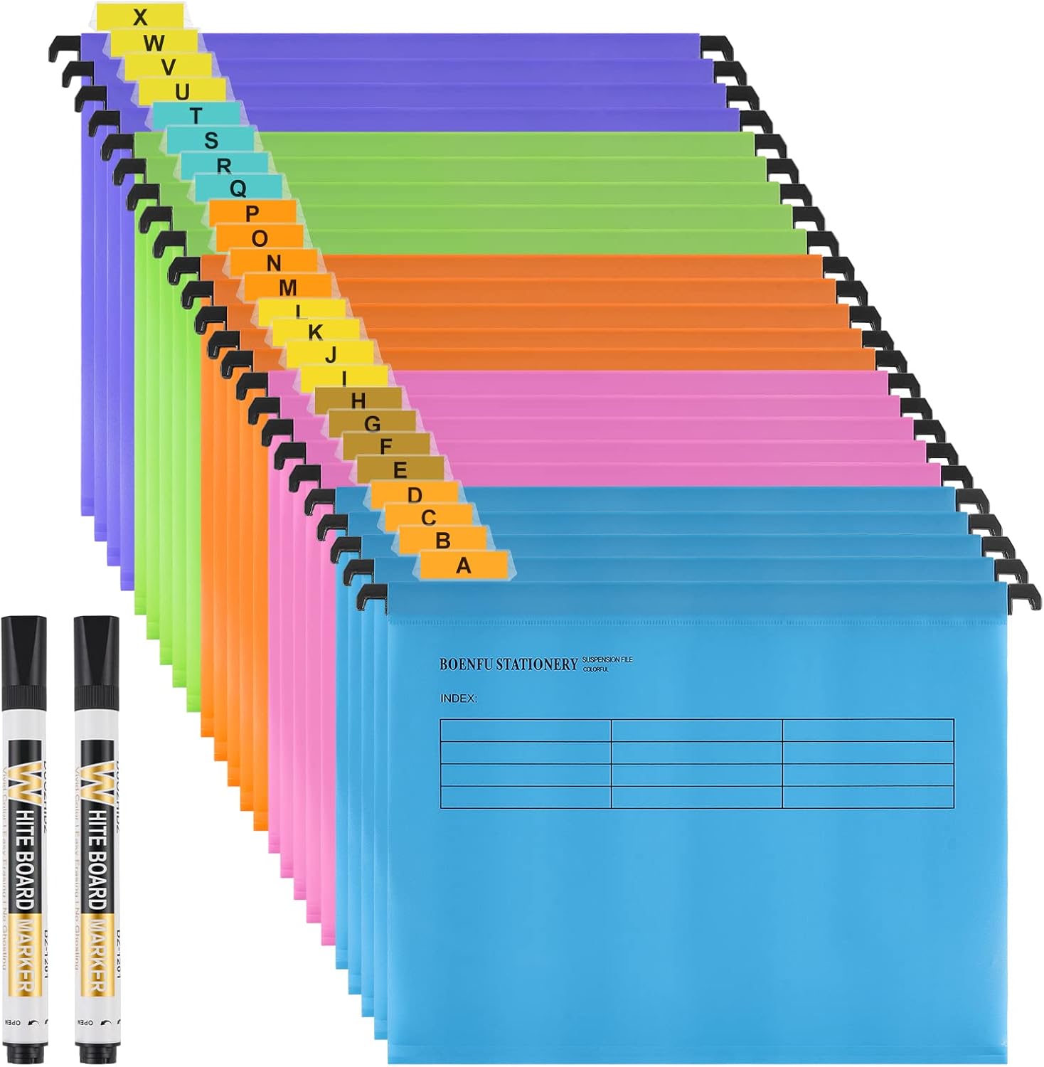 A4 Suspension Files,BOENFU 24 Pack Polypropylene for Suspension Files A4 Filing...