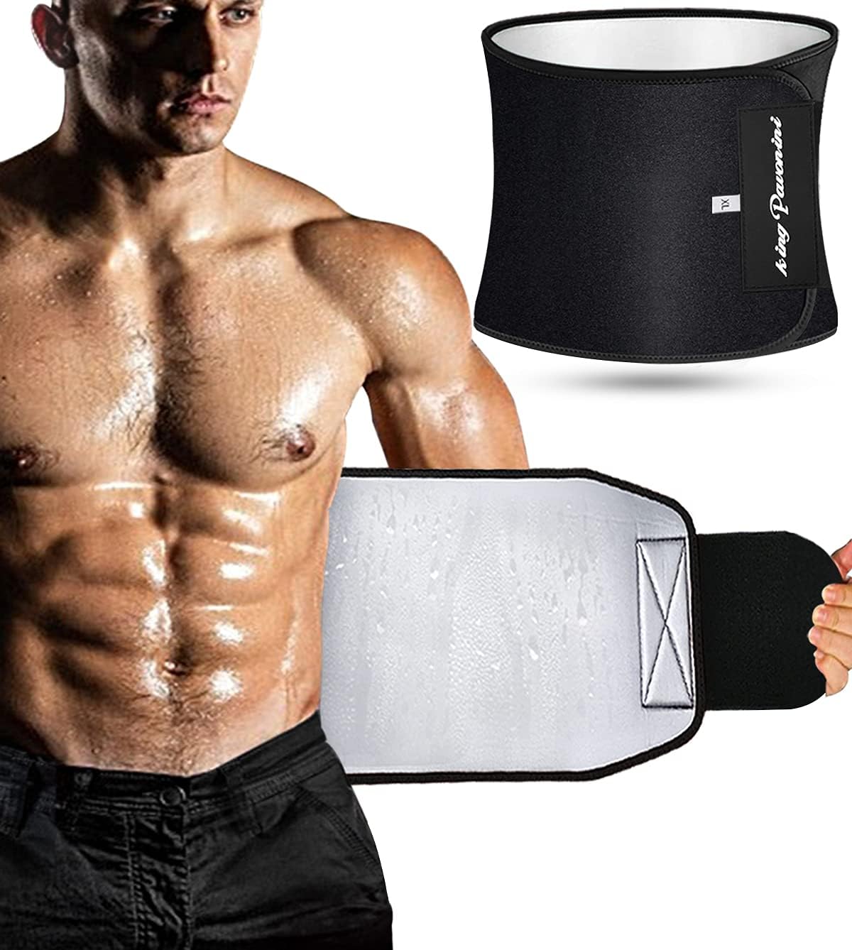 KingPavonini Waist Trimmer for Women & Mens Waist Trainer Sweat Belt Plus Size,...