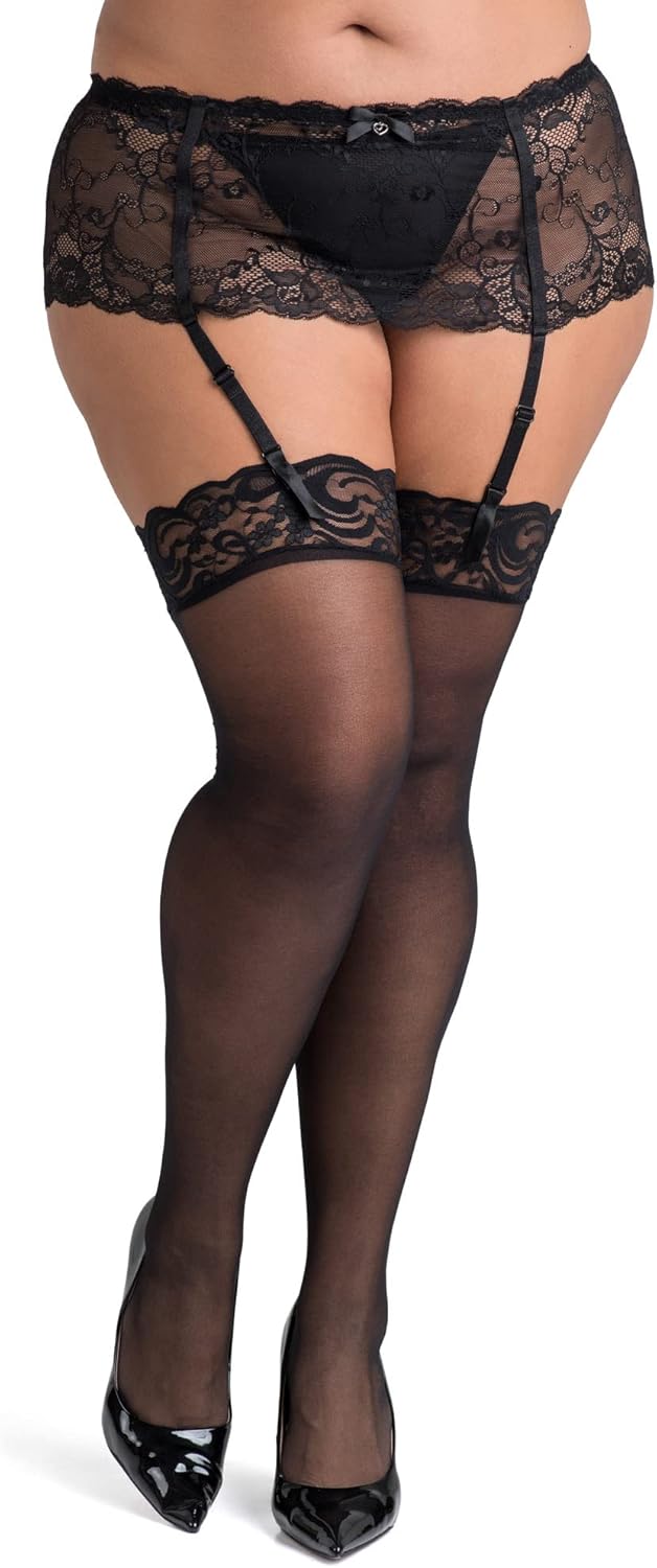 Lovehoney Lingerie Women's Sheer Floral Lace Stockings - Thigh Highs - Sizes: 8-...