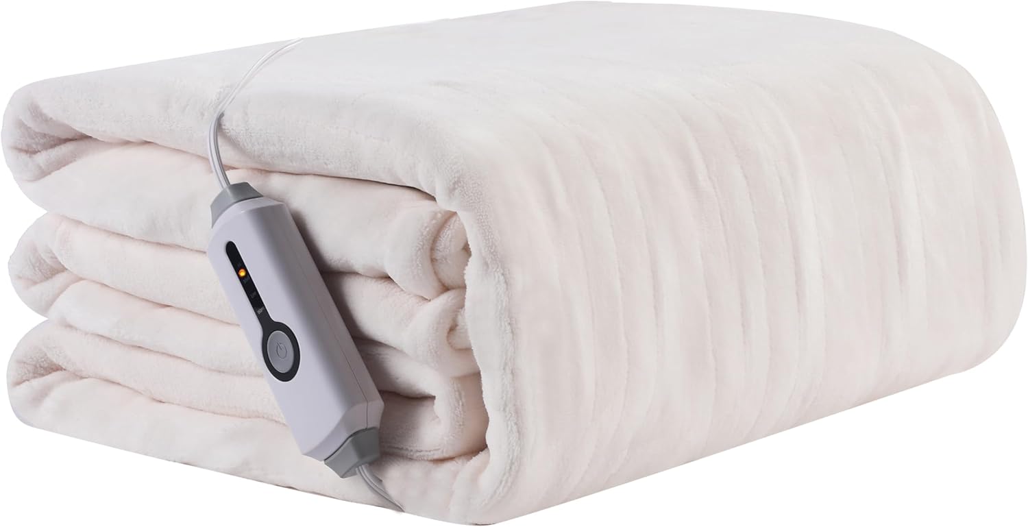 Electric Heated Blanket 72"x84" Full Size, Soft Coral Fleece with 4 Heating Leve...