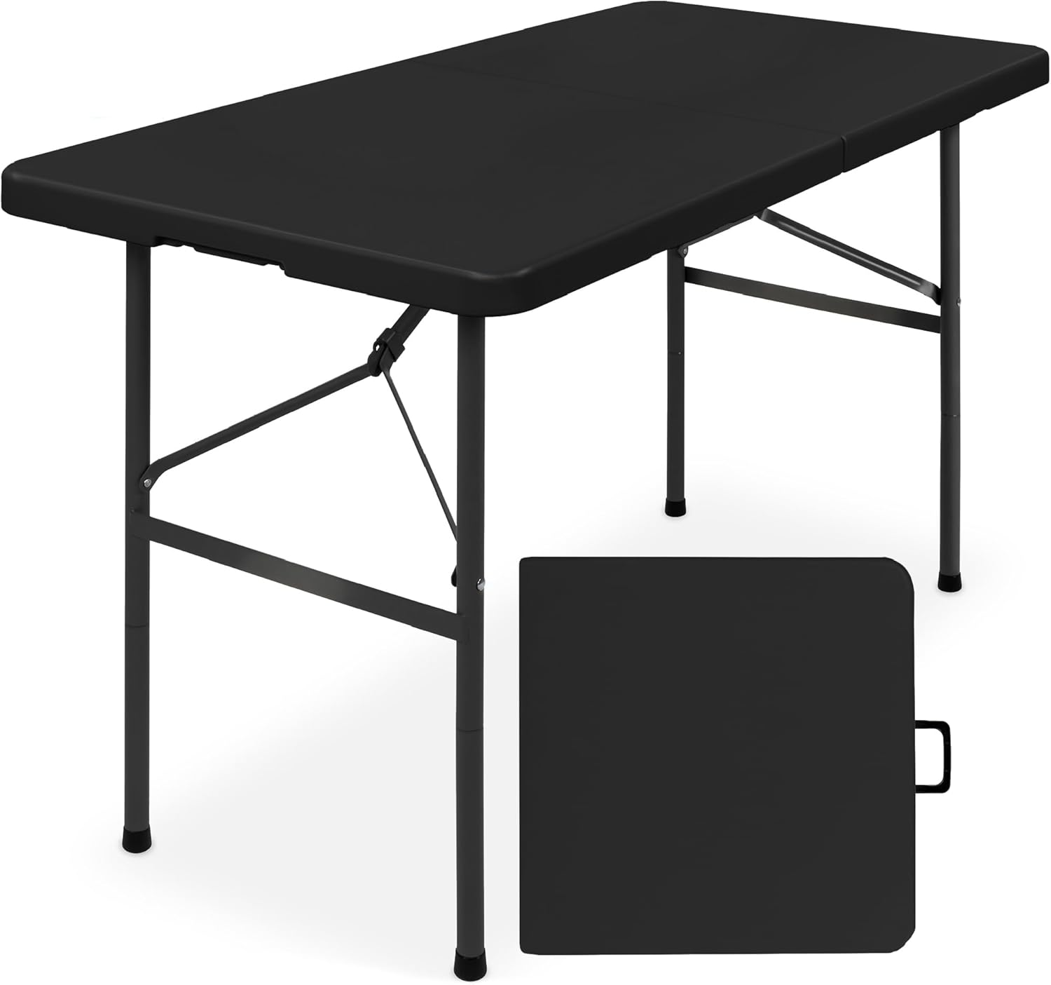 Best Choice Products 4ft Plastic Folding Table, Indoor Outdoor Heavy Duty Portab...