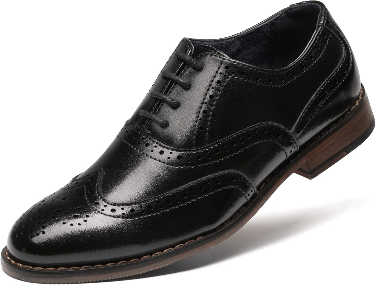 Bruno Marc Boy's Prince-K2 Classic Oxfords Wingtip Dress Shoes 10 Toddler K2/Bla...