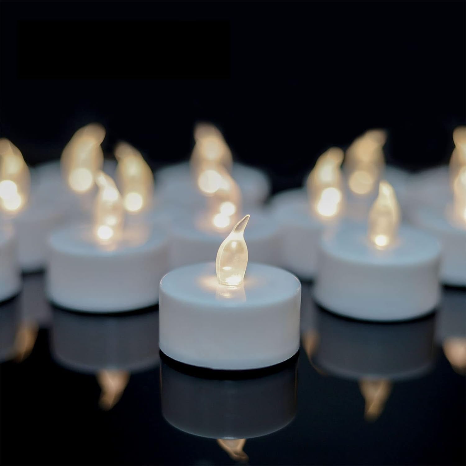 TEECOO Tea Lights,LED Candles Flickering Flameless Candles,24-Pack Realistic Bat...