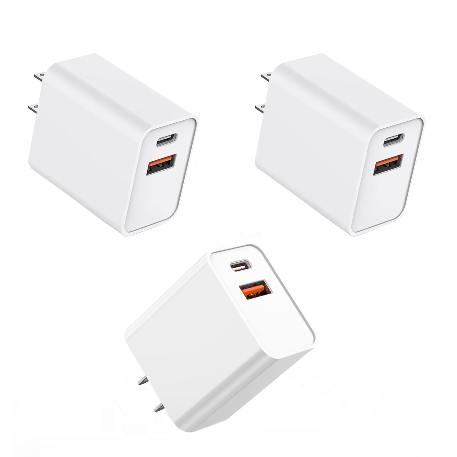 iPhone 16 15 Charger Block Fast Charging,3Pack USB C Wall Charger,20W Dual Port...