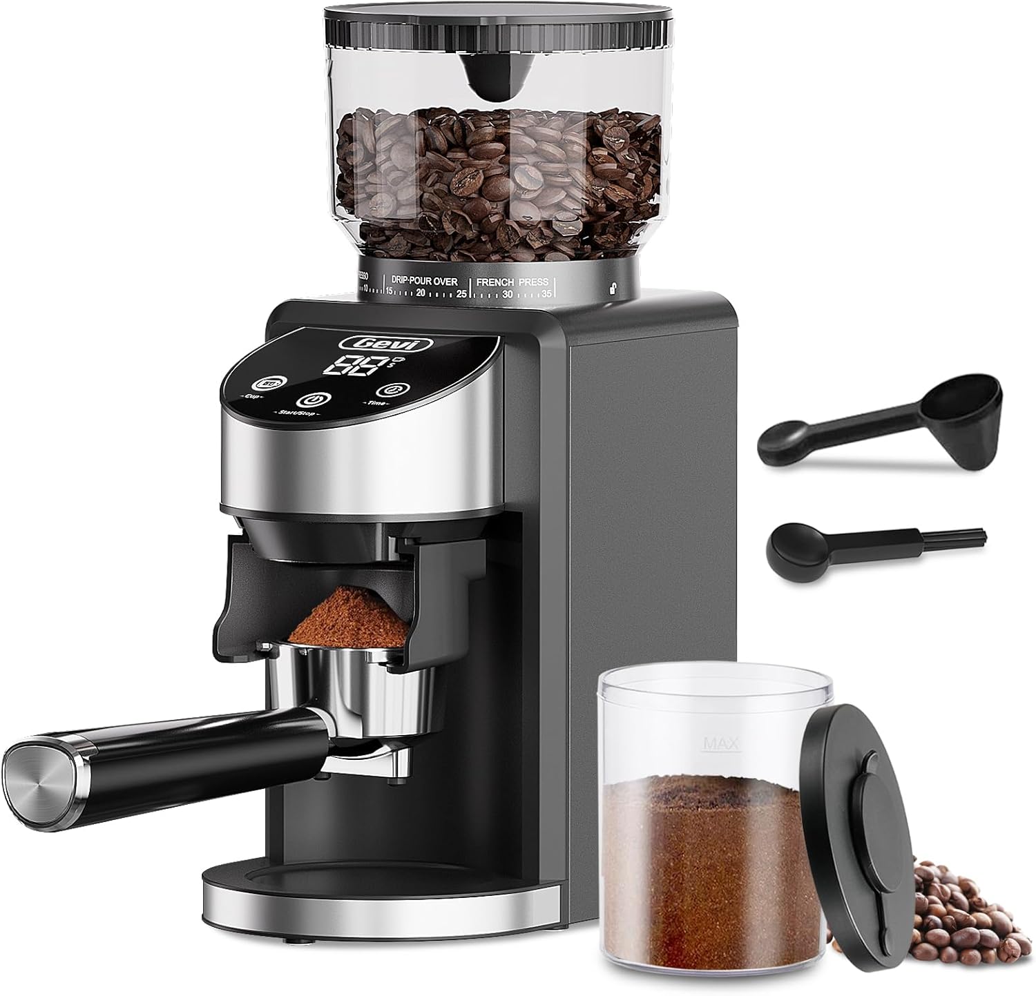 Gevi Conical Burr Coffee Grinder, Adjustable Burr Mill with 35 Precise Grind Set...