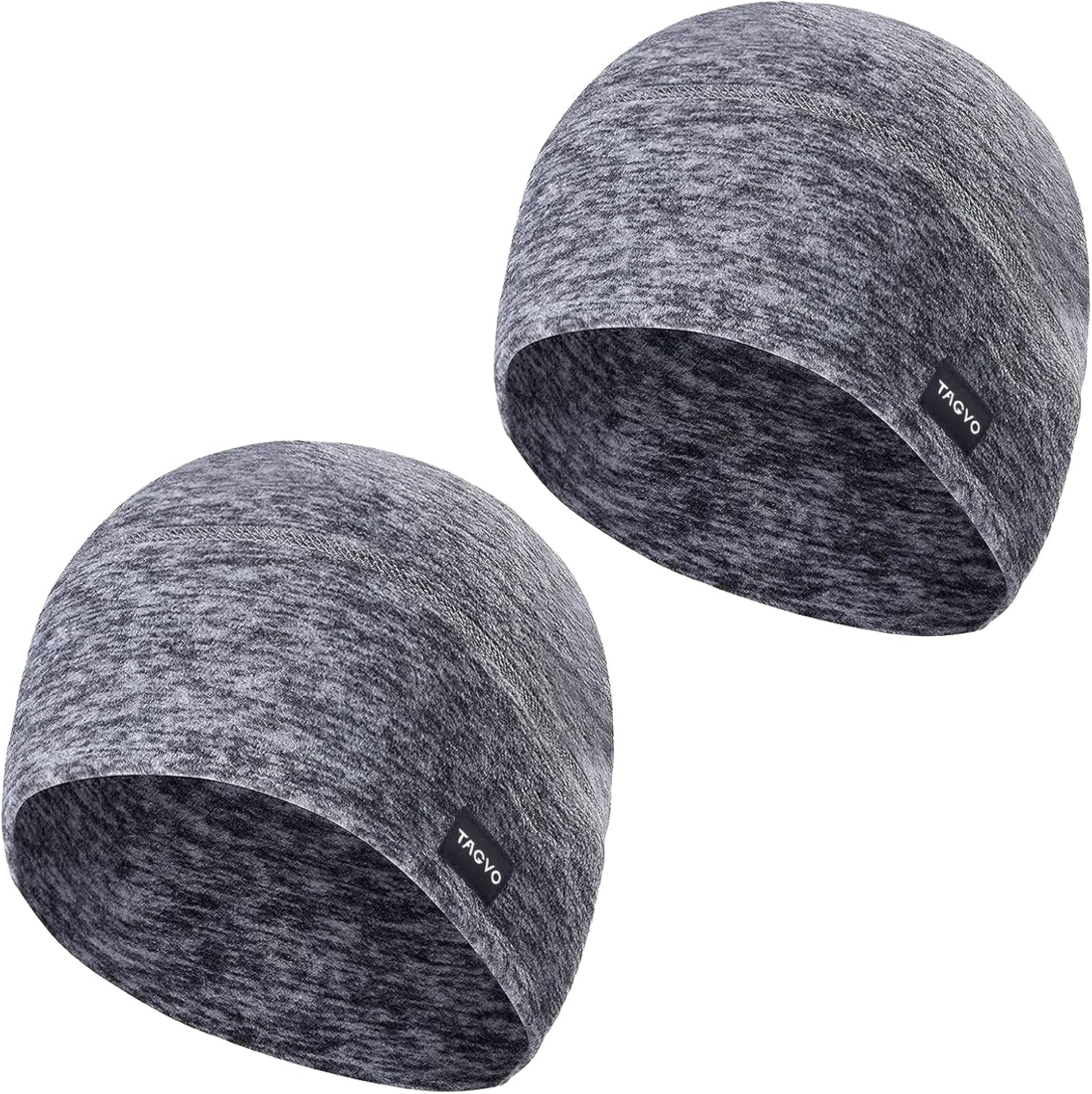 TAGVO 2 Packs Winter Thermal Fleece Running Hat, Beanie Cap Headwear with Ear Co...