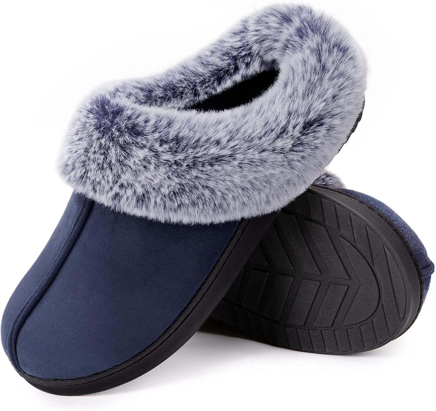 HomeTop Women's Classic Microsuede Memory Foam Slippers Durable Rubber Sole with...