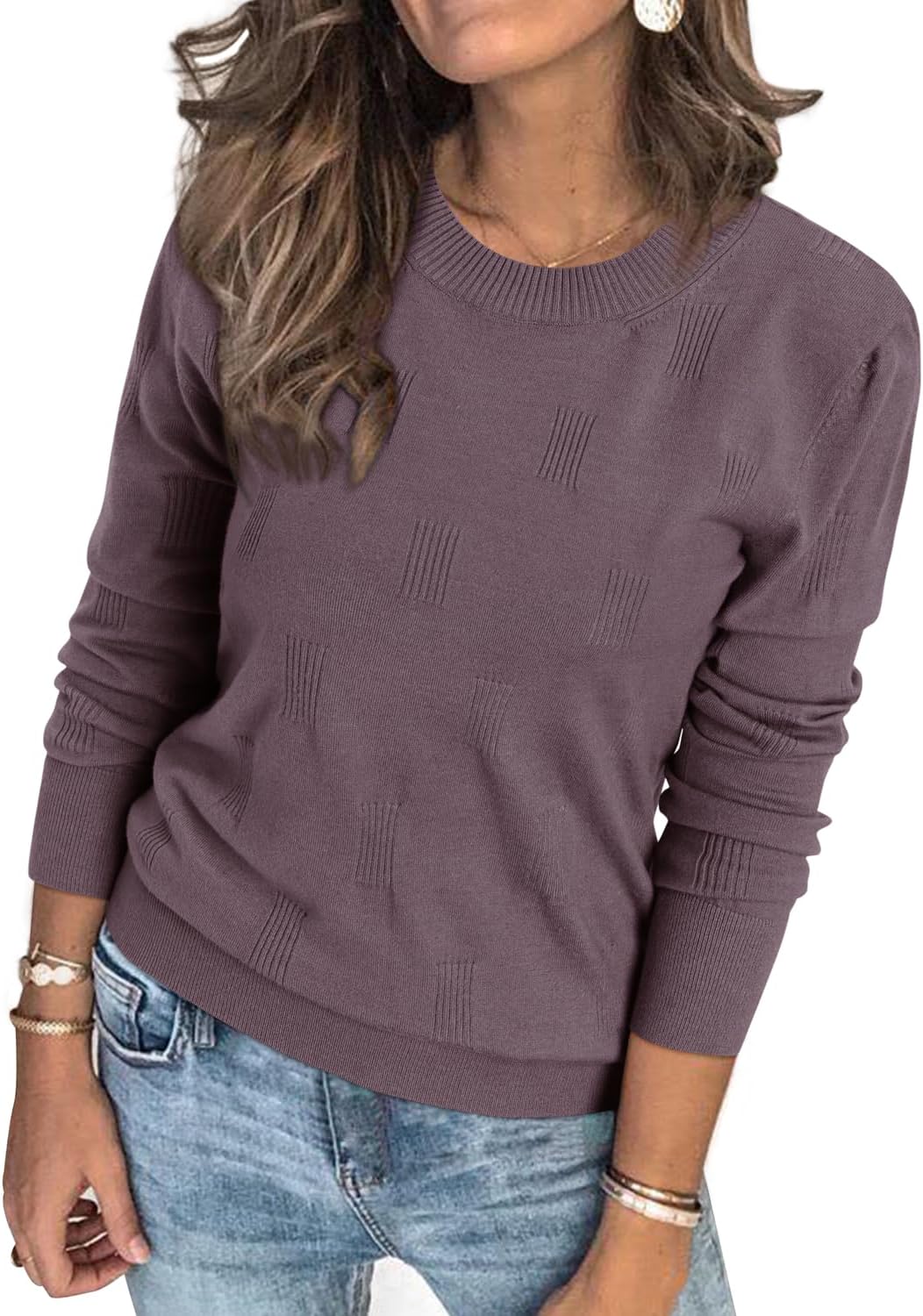 Arach&Cloz Womens Jumpers UK Short Long Sleeve Crew Neck Ladies Knitted Tops Cas...