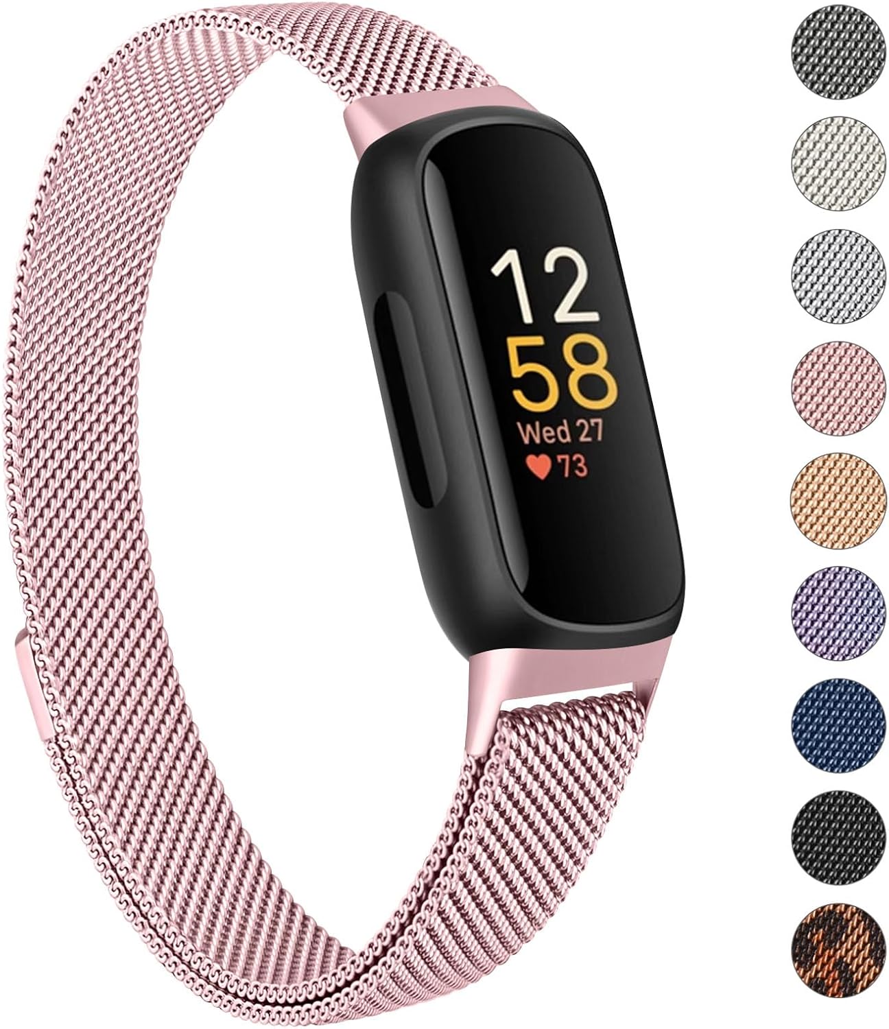 Vancle Strap compatible with Fitbit Inspire 3 Straps for Women Men, Stainless St...