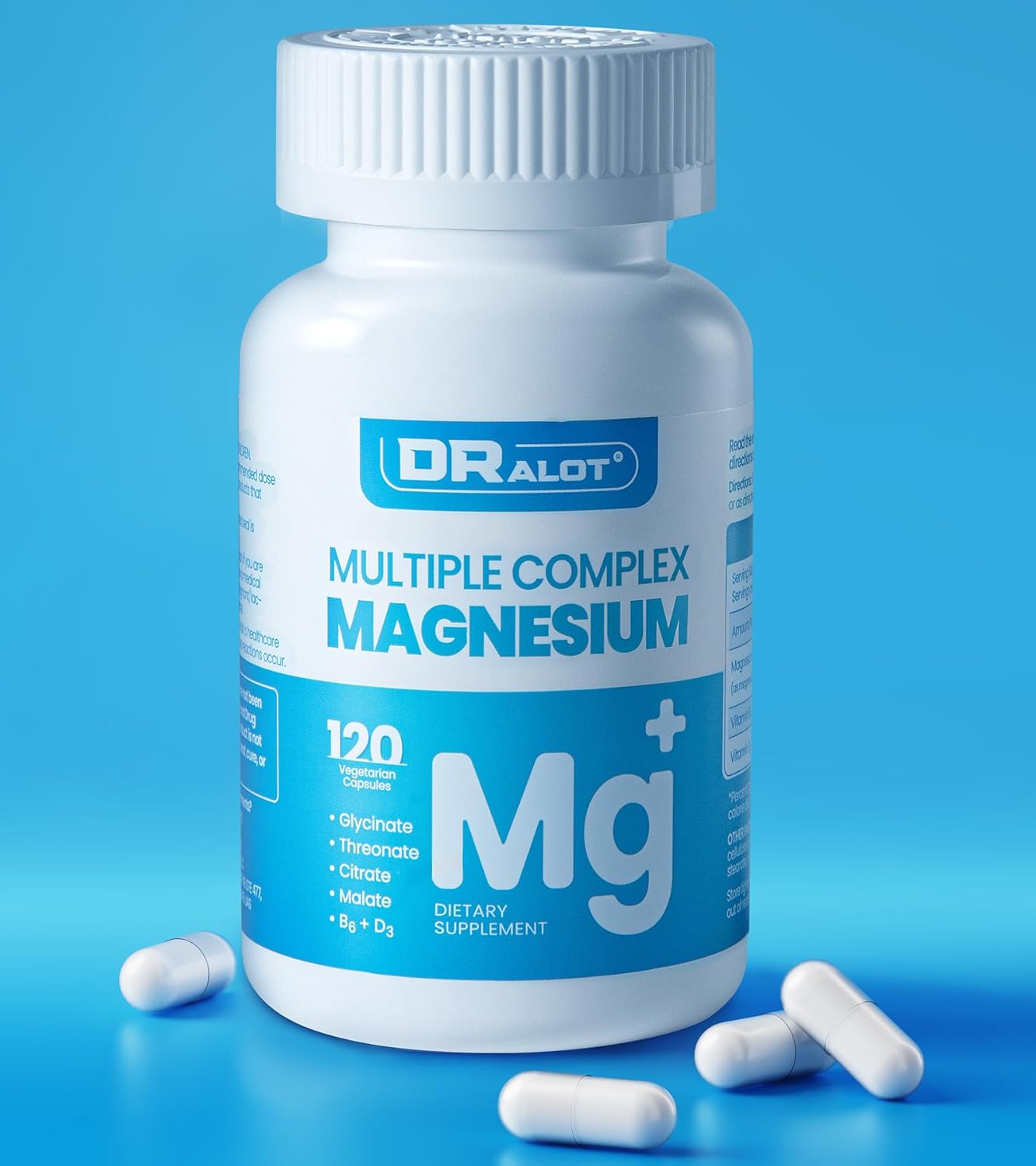Quadruple Magnesium Supplement, 400mg of Chelate Magnesium Glycinate, L-threonat...