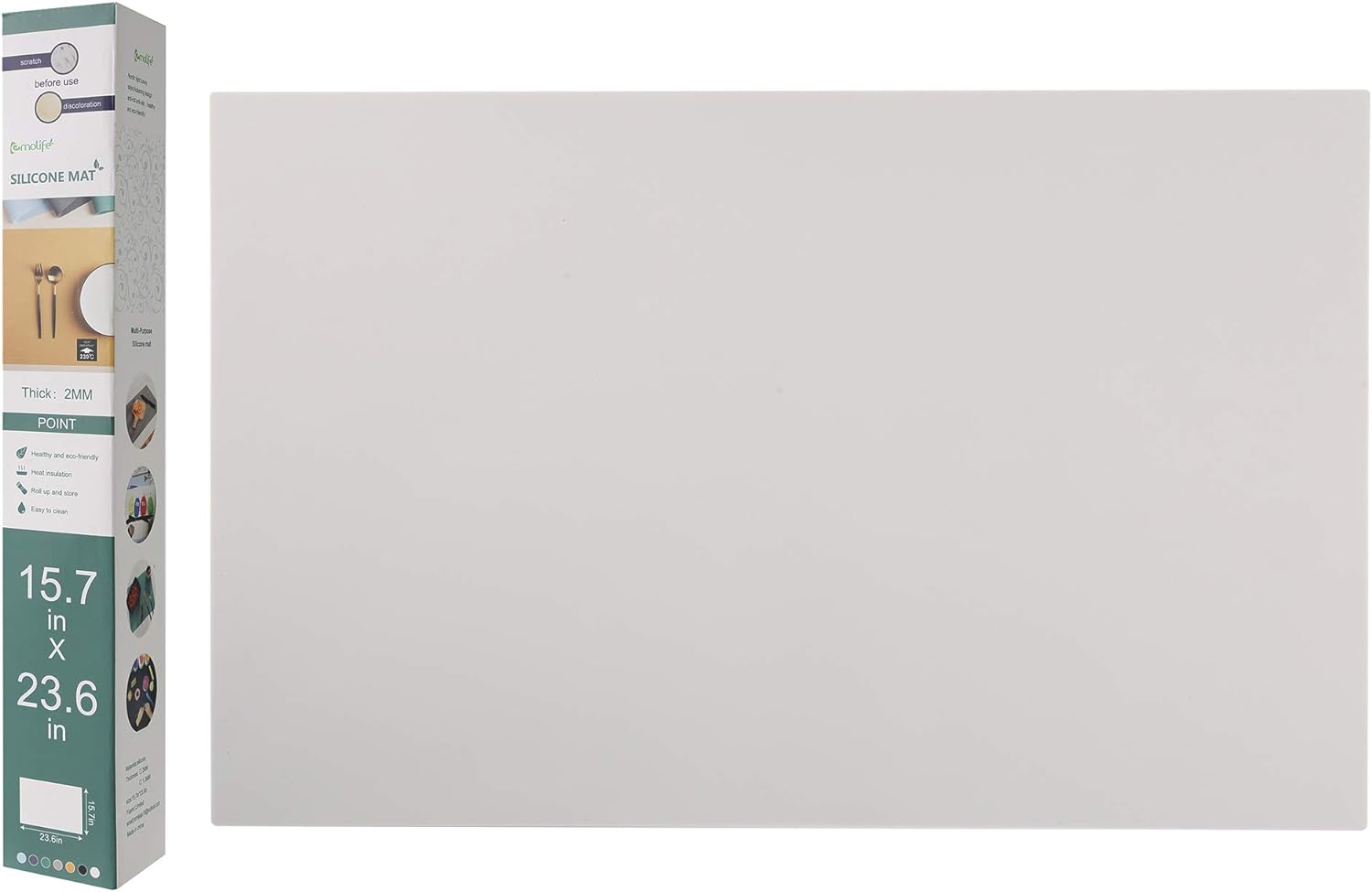 Extra Thick(2mm) Silicone Mat, Kitchen Worktop Protector, Heat-Proof, Non-Slip,...