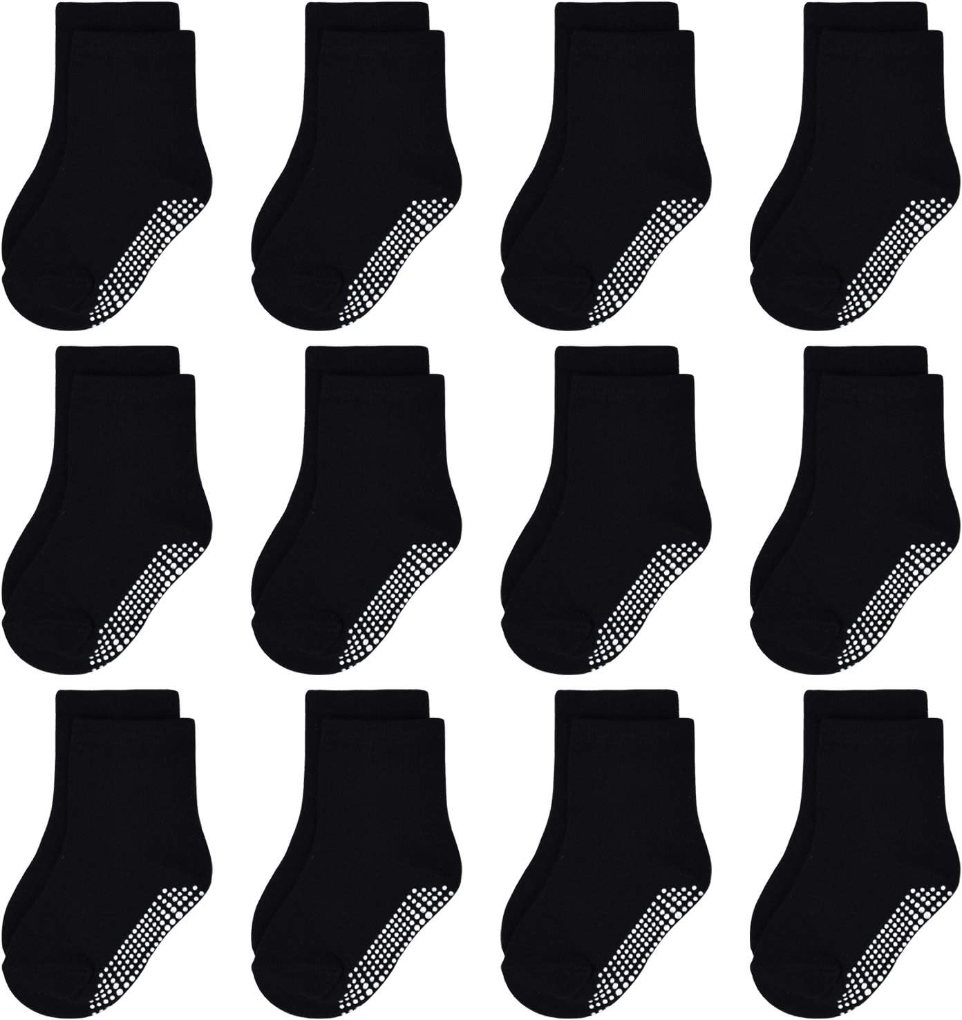 Toddler Non Slip Socks 12 Pairs Anti Skid Toddler Socks Toddler Grip Crew Socks...